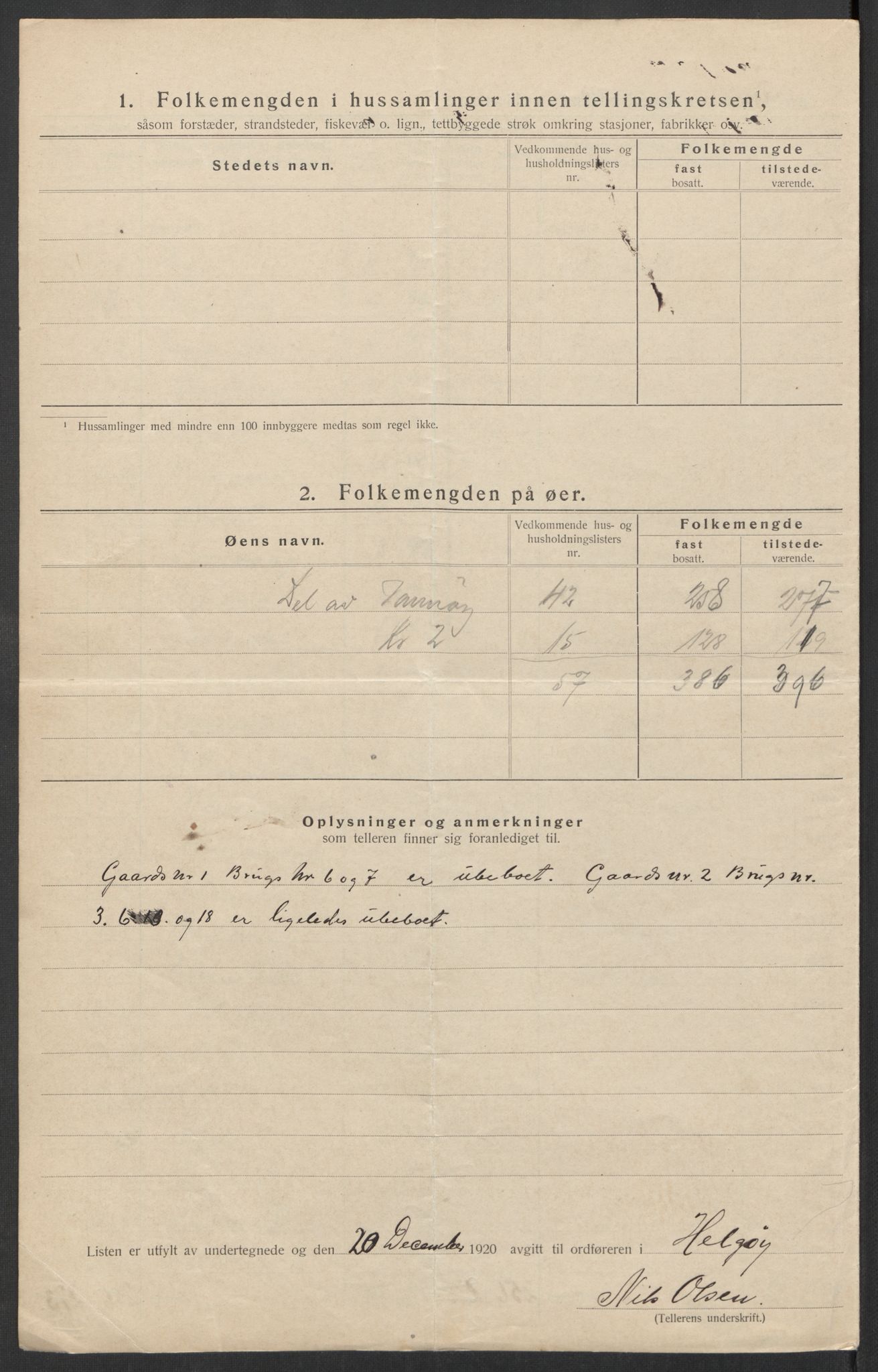 SATØ, 1920 census for Helgøy, 1920, p. 7