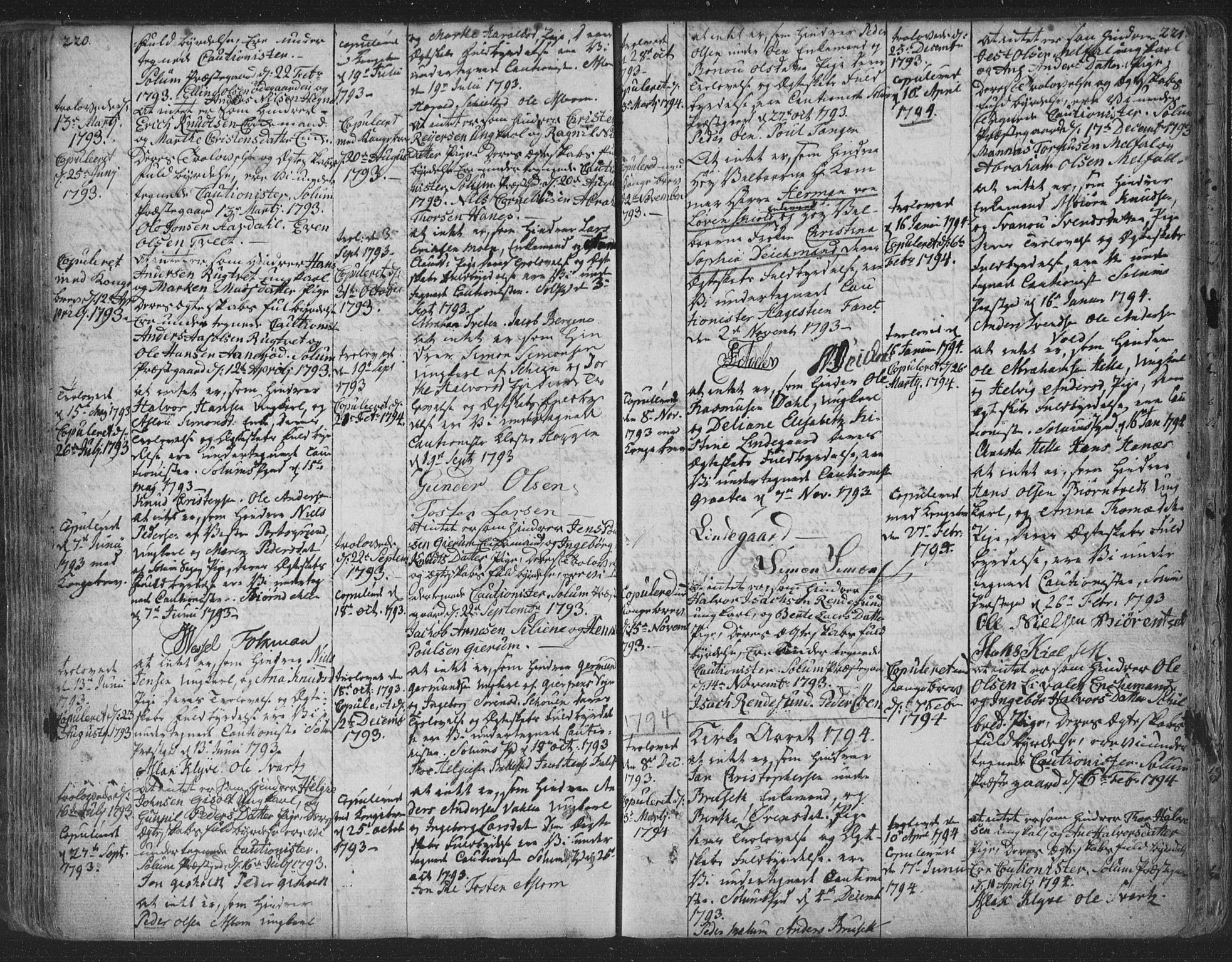 Solum kirkebøker, AV/SAKO-A-306/F/Fa/L0003: Parish register (official) no. I 3, 1761-1814, p. 220-221