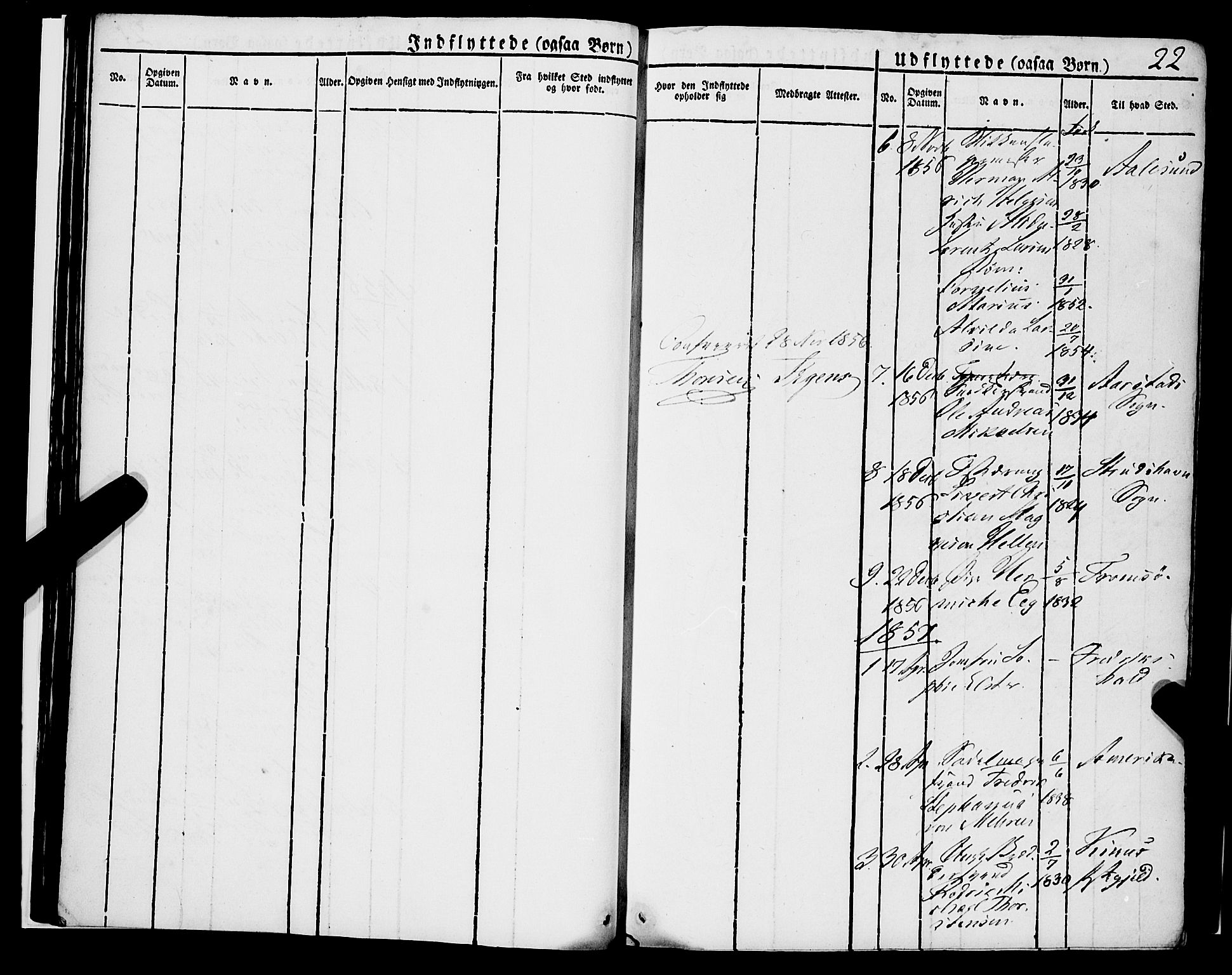 Korskirken sokneprestembete, SAB/A-76101/H/Haa/L0050: Parish register (official) no. F 1, 1821-1869, p. 22