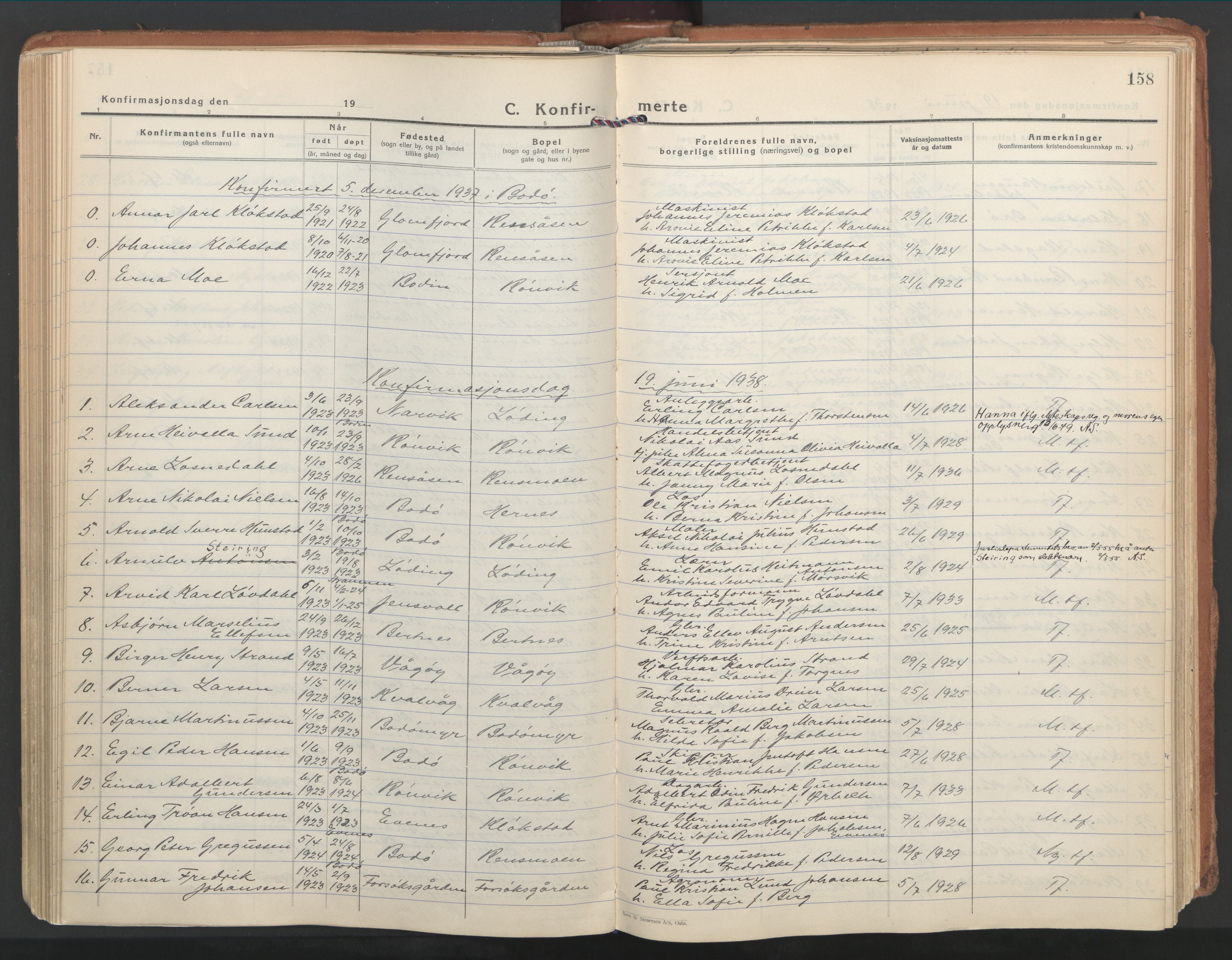 Ministerialprotokoller, klokkerbøker og fødselsregistre - Nordland, AV/SAT-A-1459/802/L0061: Parish register (official) no. 802A08, 1933-1946, p. 158