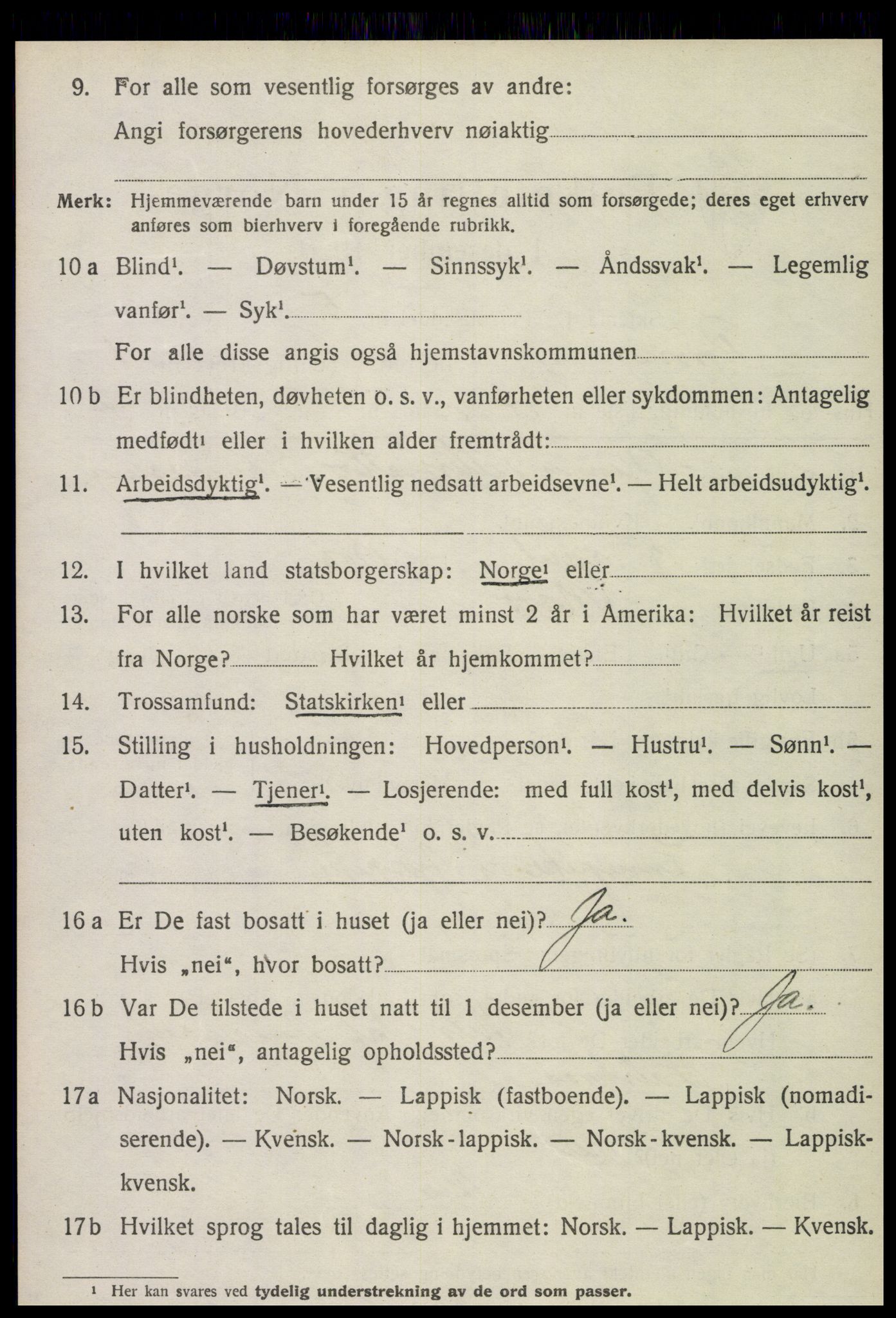 SAT, 1920 census for Grong, 1920, p. 1198