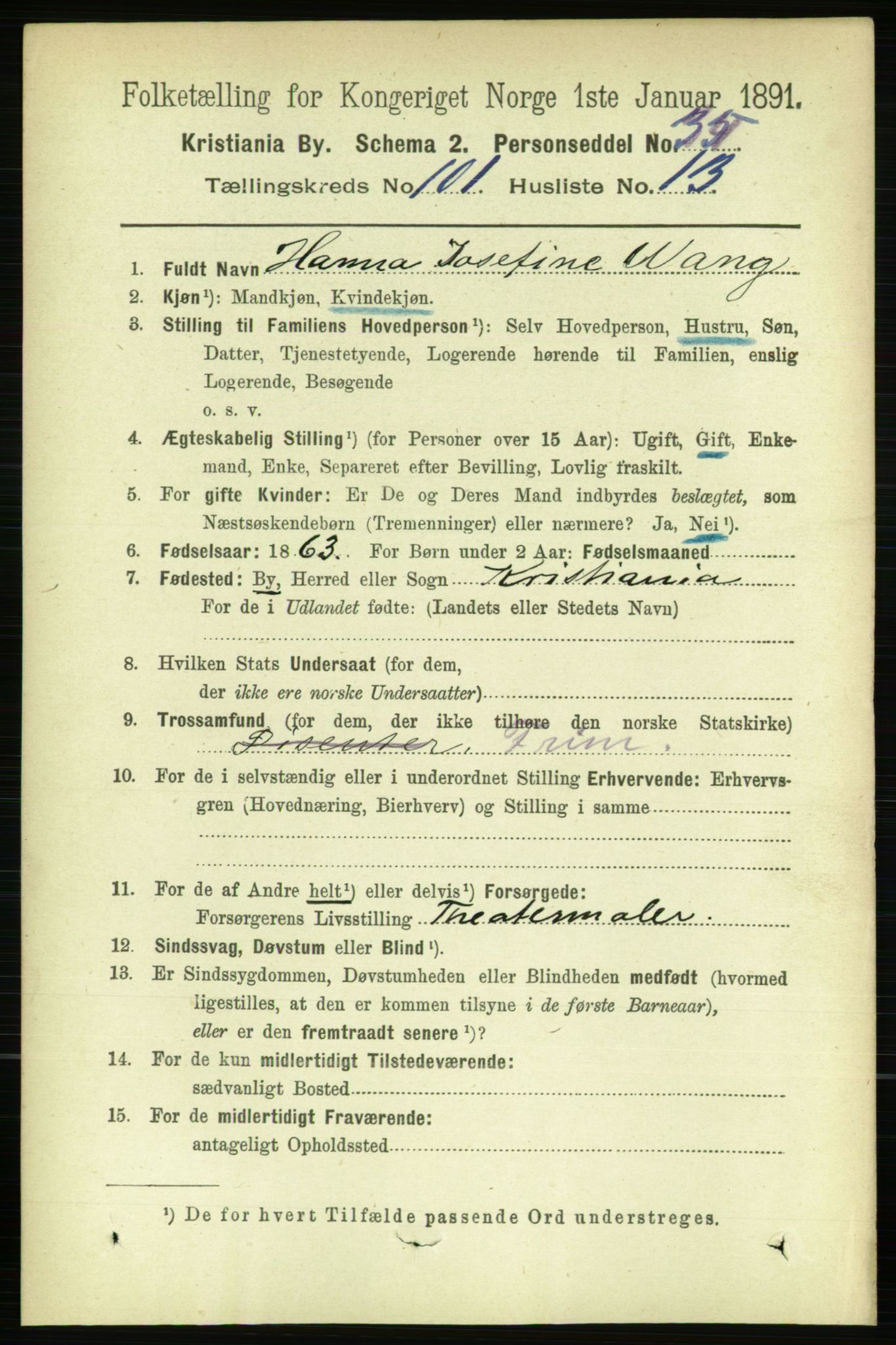 RA, 1891 census for 0301 Kristiania, 1891, p. 50281