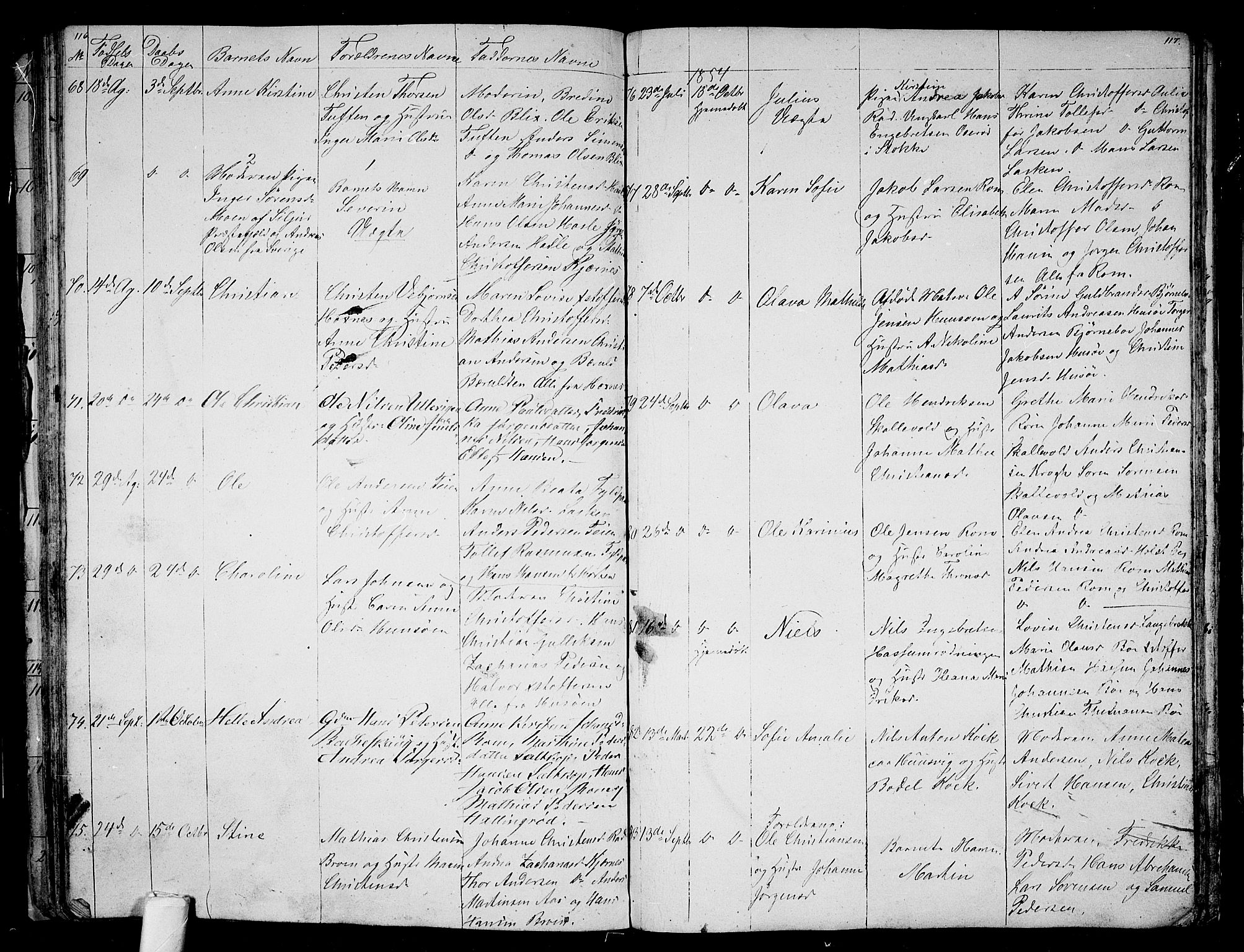 Sem kirkebøker, AV/SAKO-A-5/G/Ga/L0003: Parish register (copy) no. I 3, 1844-1855, p. 116-117