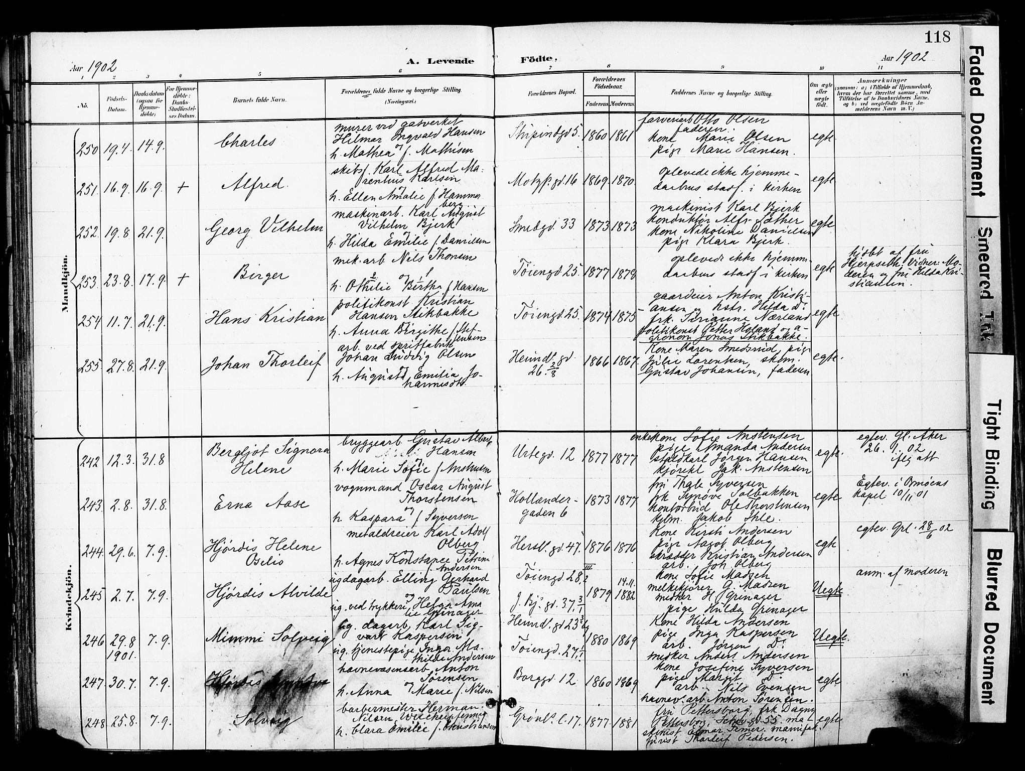 Grønland prestekontor Kirkebøker, SAO/A-10848/F/Fa/L0014: Parish register (official) no. 14, 1900-1911, p. 118