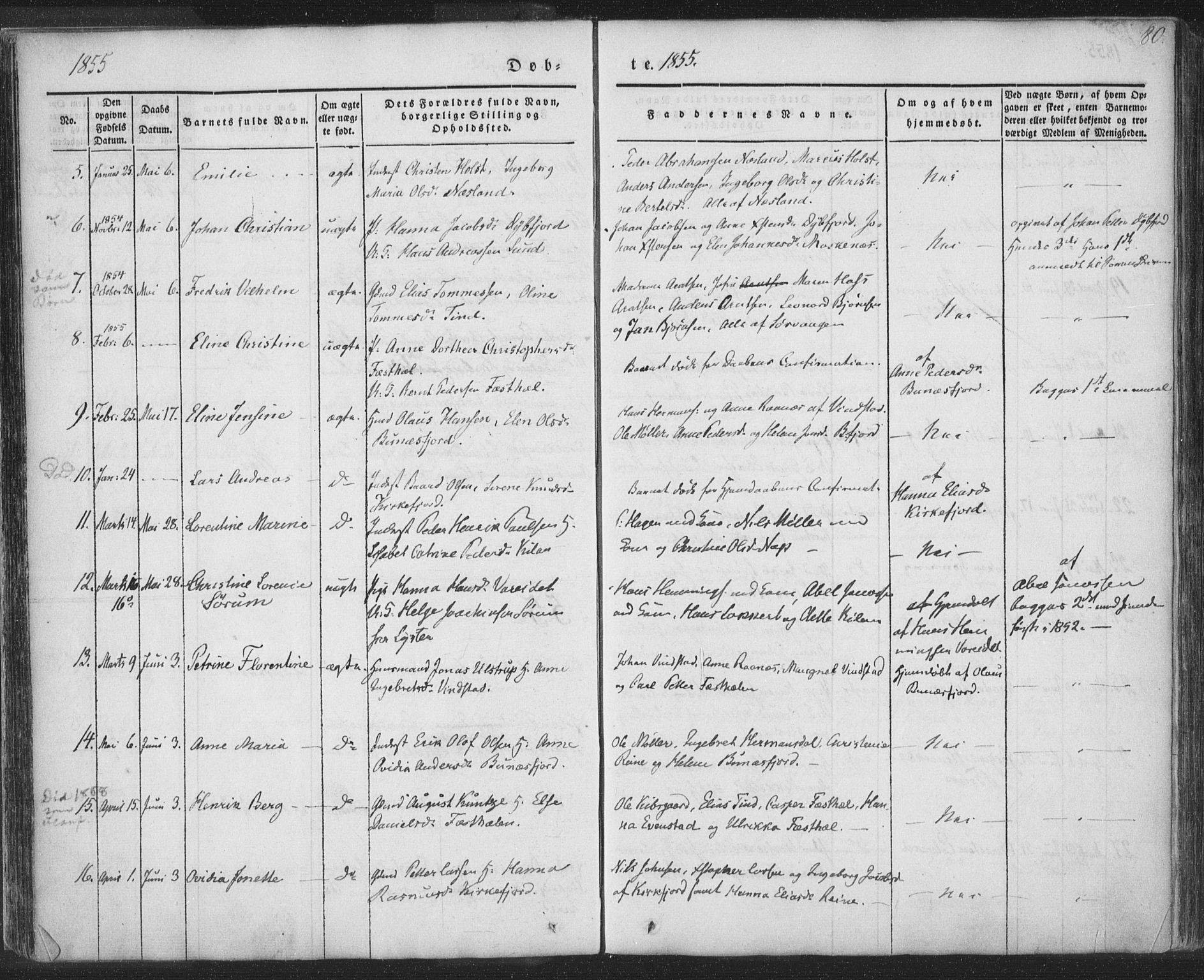 Ministerialprotokoller, klokkerbøker og fødselsregistre - Nordland, AV/SAT-A-1459/885/L1202: Parish register (official) no. 885A03, 1838-1859, p. 80