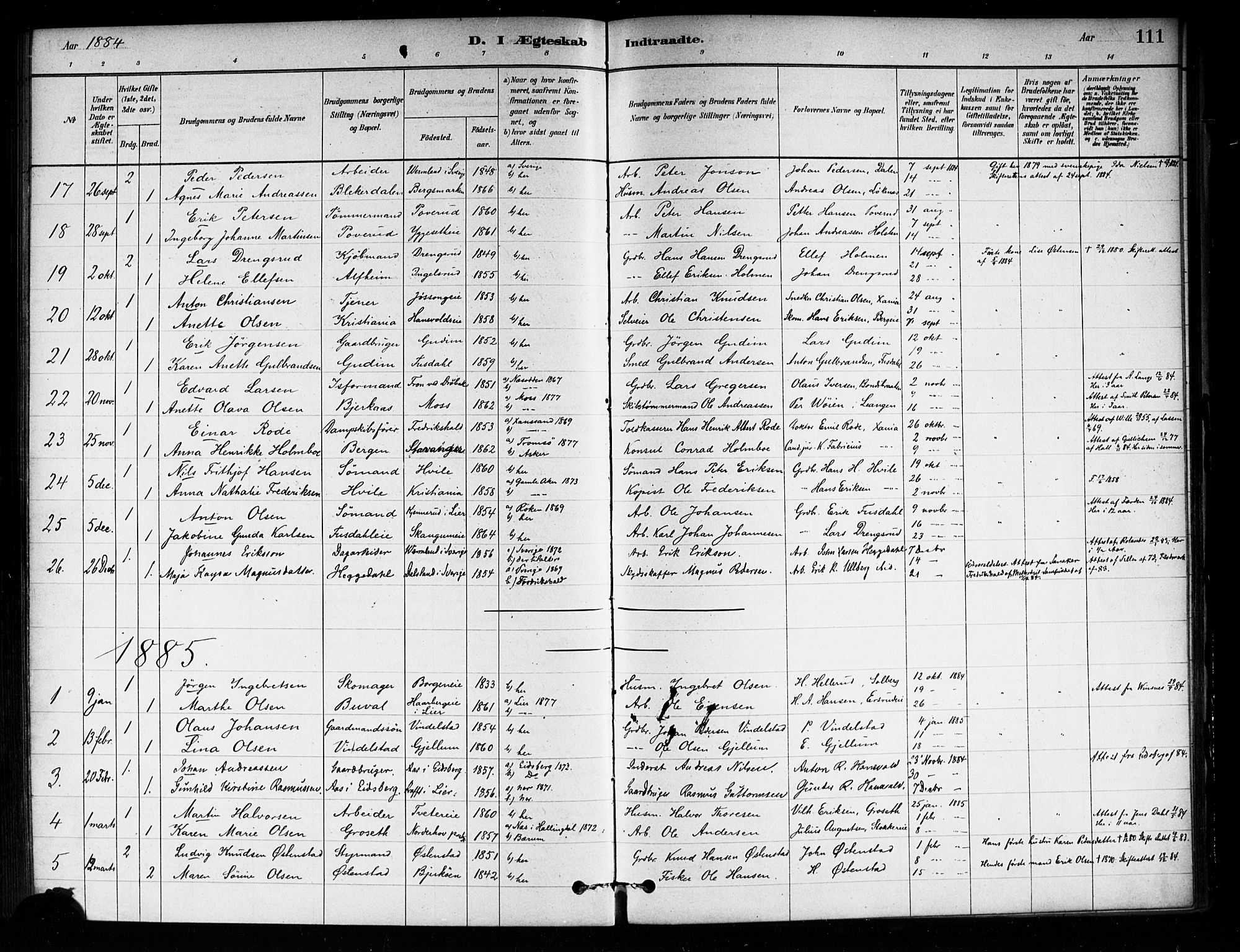 Asker prestekontor Kirkebøker, SAO/A-10256a/F/Fa/L0014: Parish register (official) no. I 14, 1879-1900, p. 111