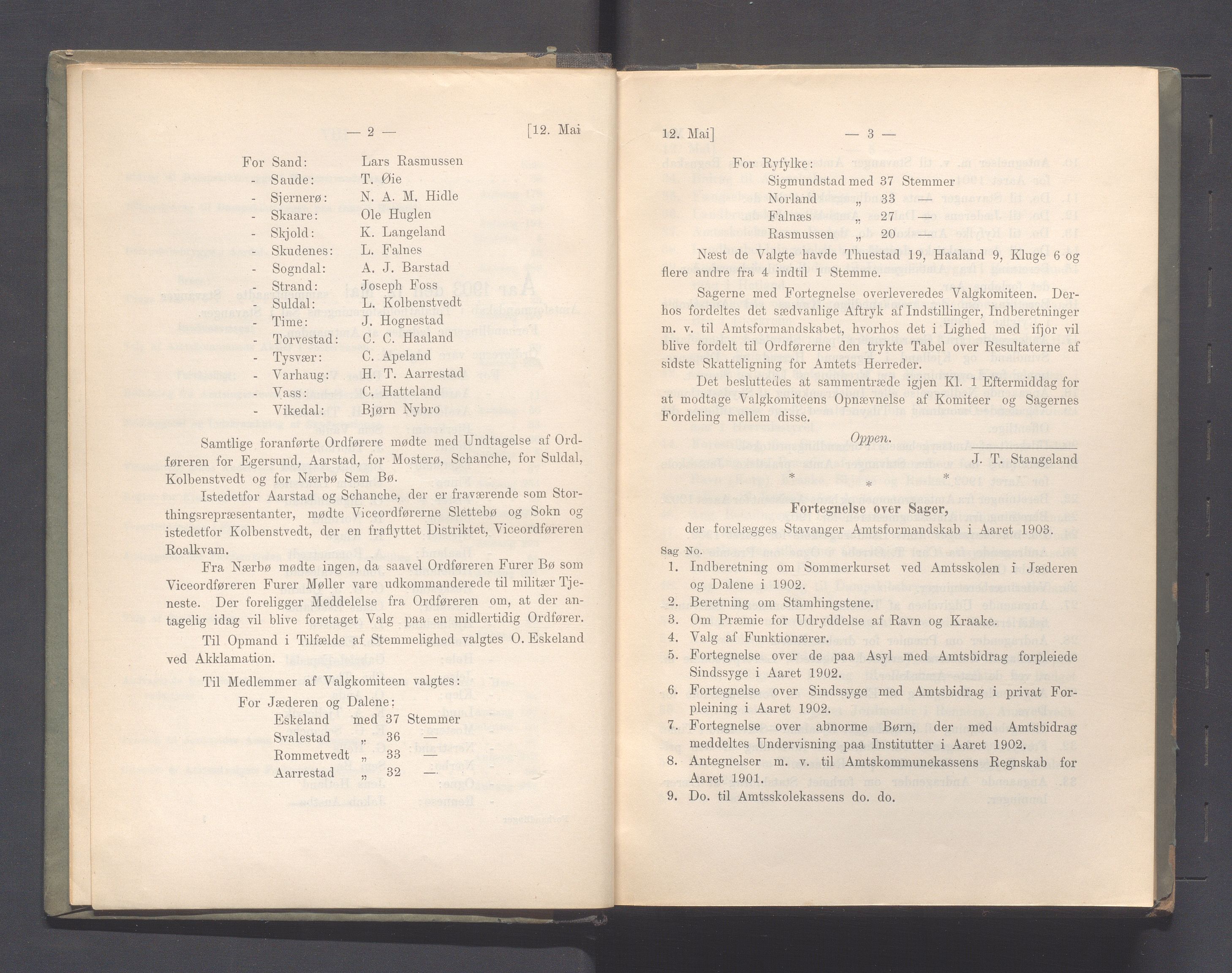 Rogaland fylkeskommune - Fylkesrådmannen , IKAR/A-900/A, 1903, p. 7