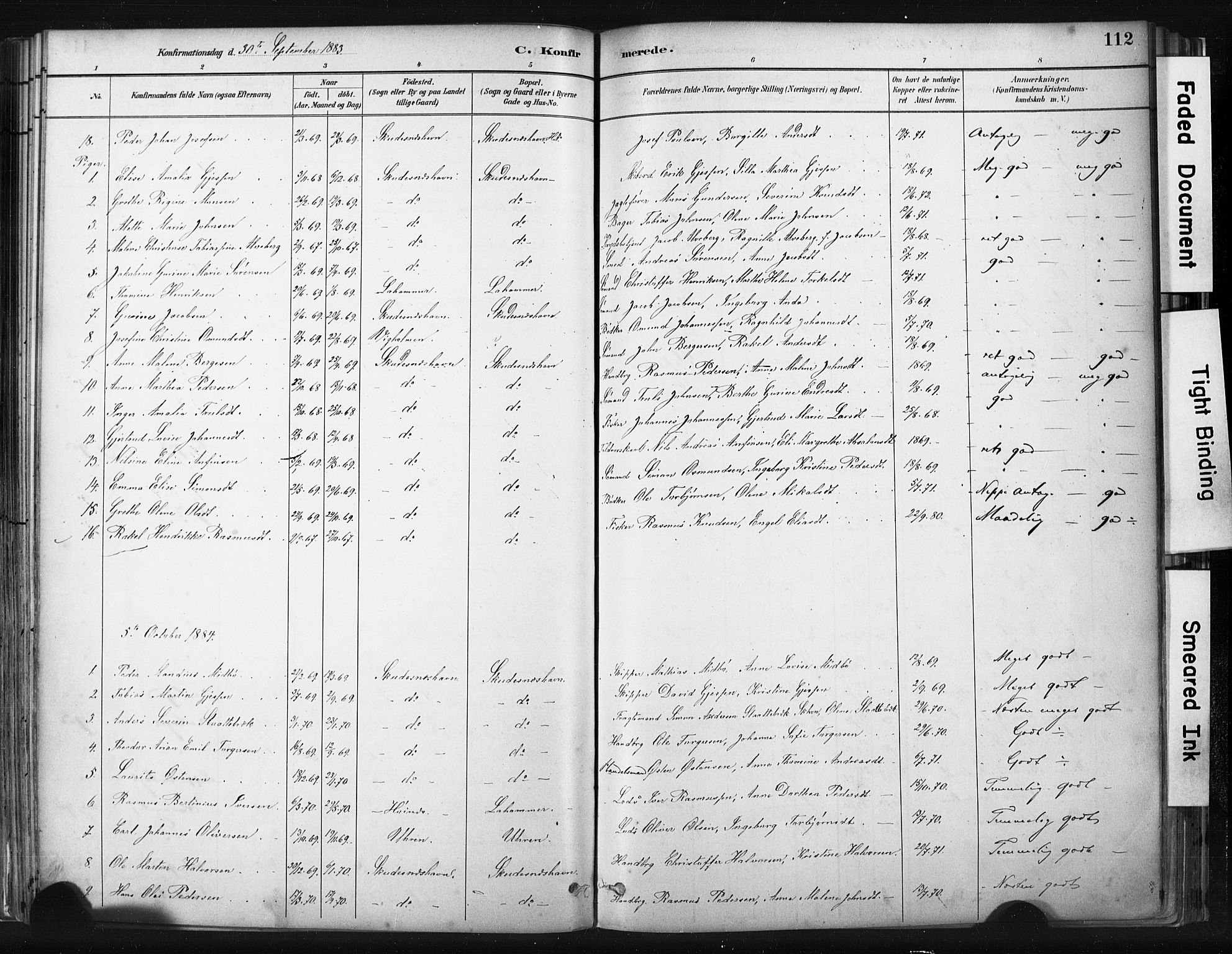 Skudenes sokneprestkontor, AV/SAST-A -101849/H/Ha/Haa/L0008: Parish register (official) no. A 5, 1882-1912, p. 112