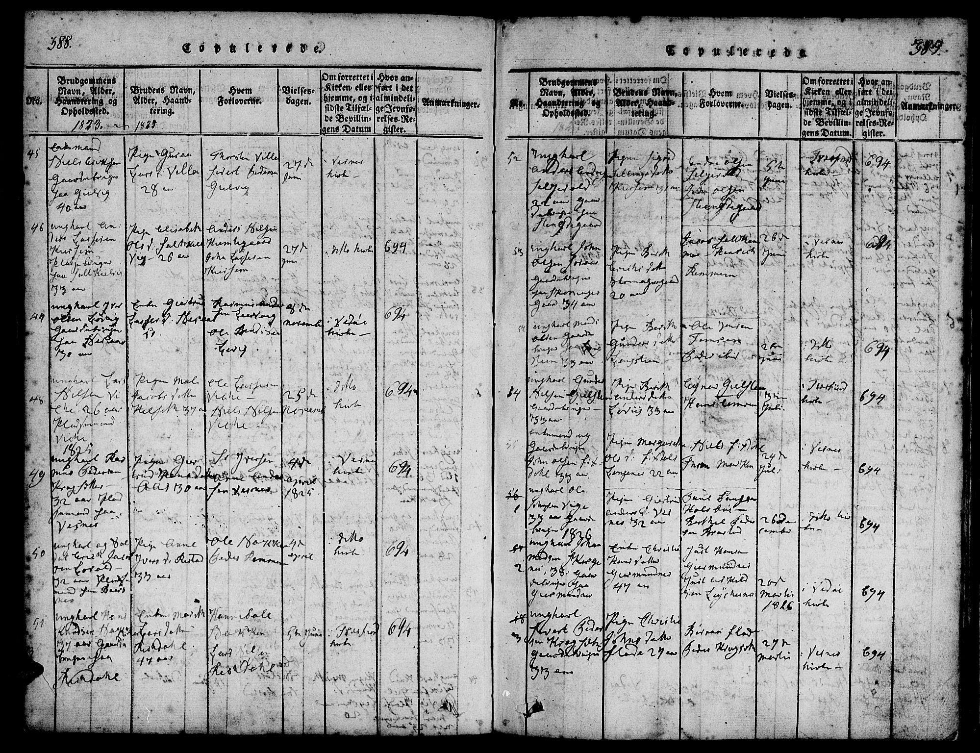 Ministerialprotokoller, klokkerbøker og fødselsregistre - Møre og Romsdal, AV/SAT-A-1454/539/L0528: Parish register (official) no. 539A01, 1818-1847, p. 388-389