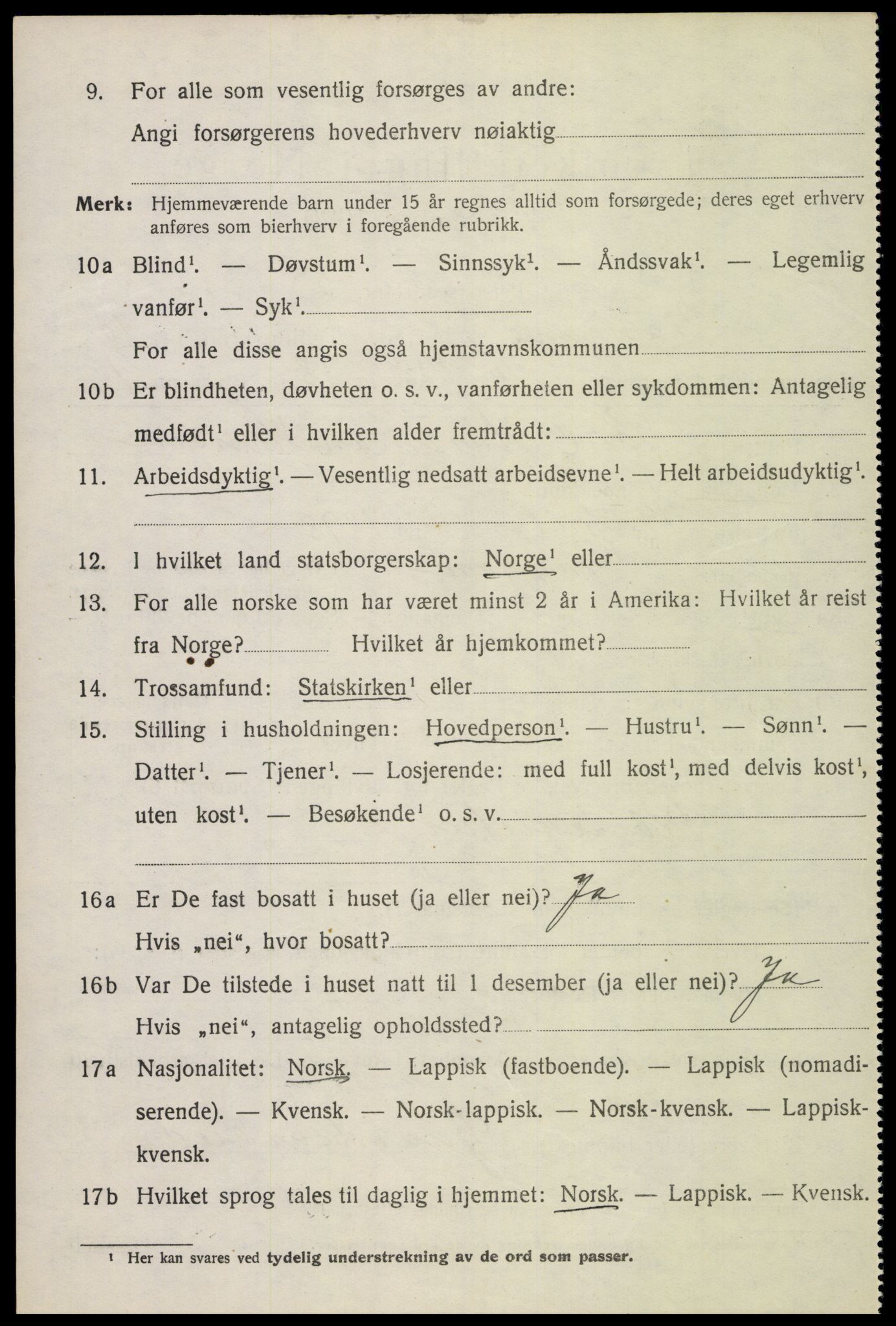 SAT, 1920 census for Vågan, 1920, p. 8986