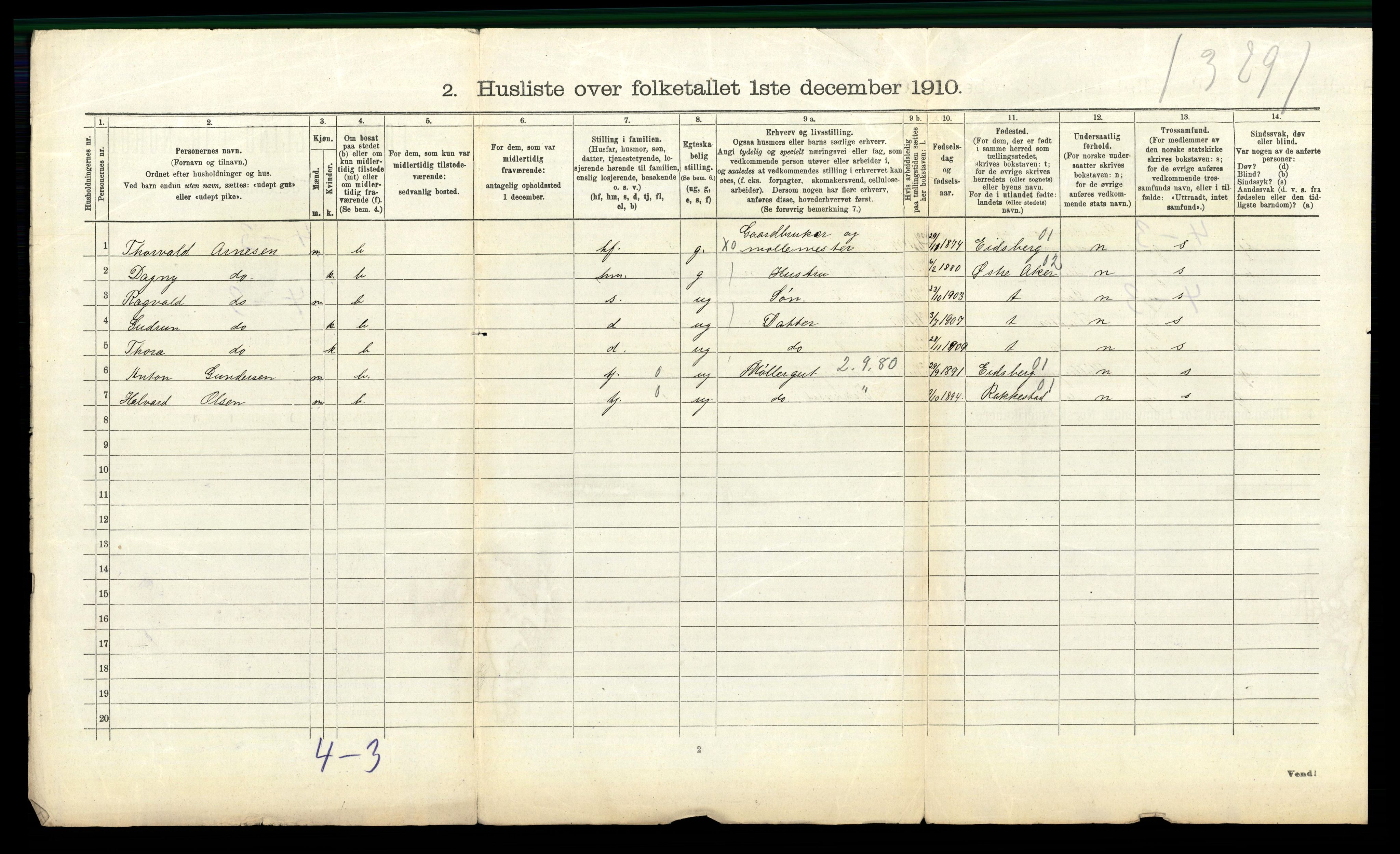 RA, 1910 census for Rakkestad, 1910, p. 386