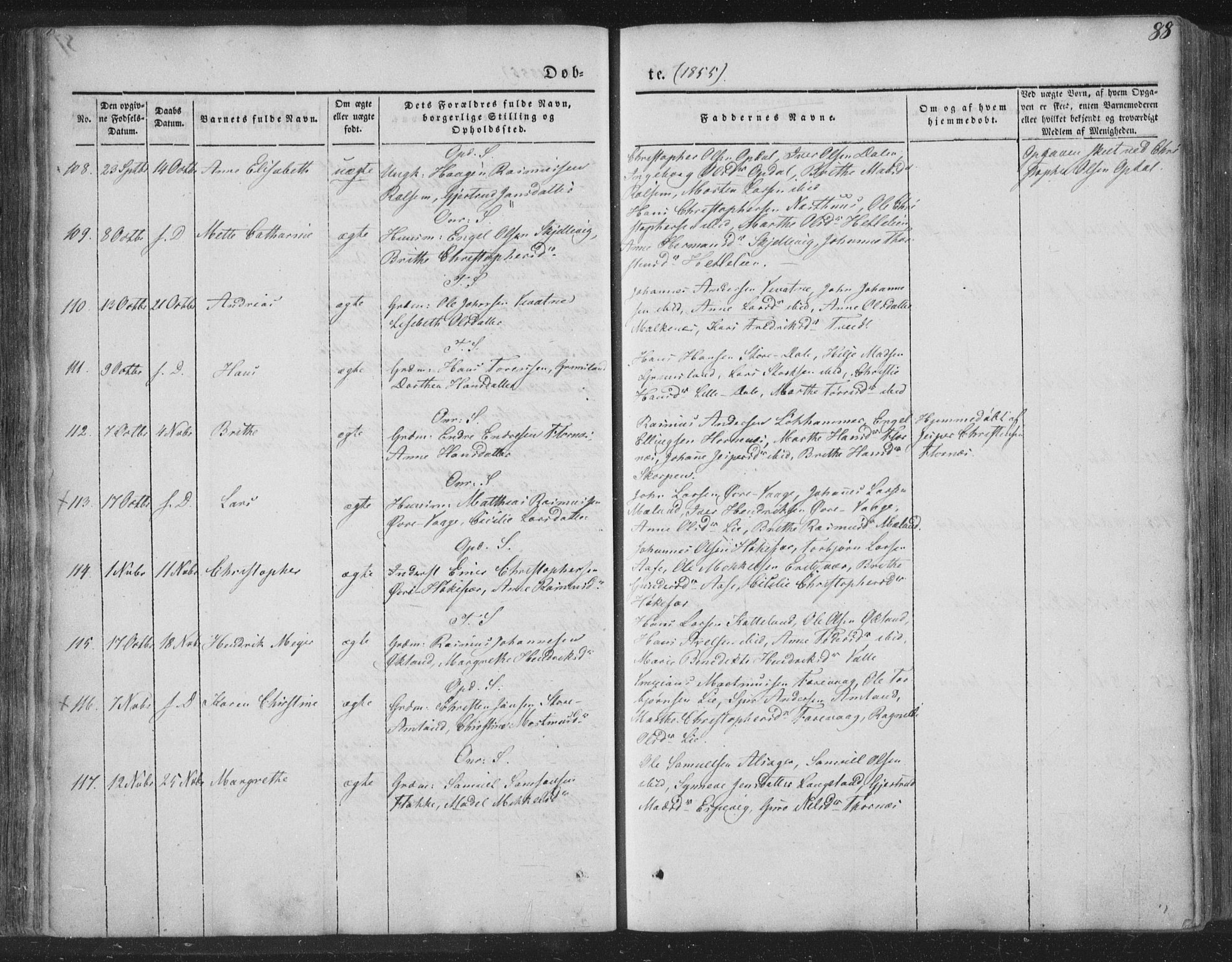 Tysnes sokneprestembete, AV/SAB-A-78601/H/Haa: Parish register (official) no. A 10, 1848-1859, p. 88