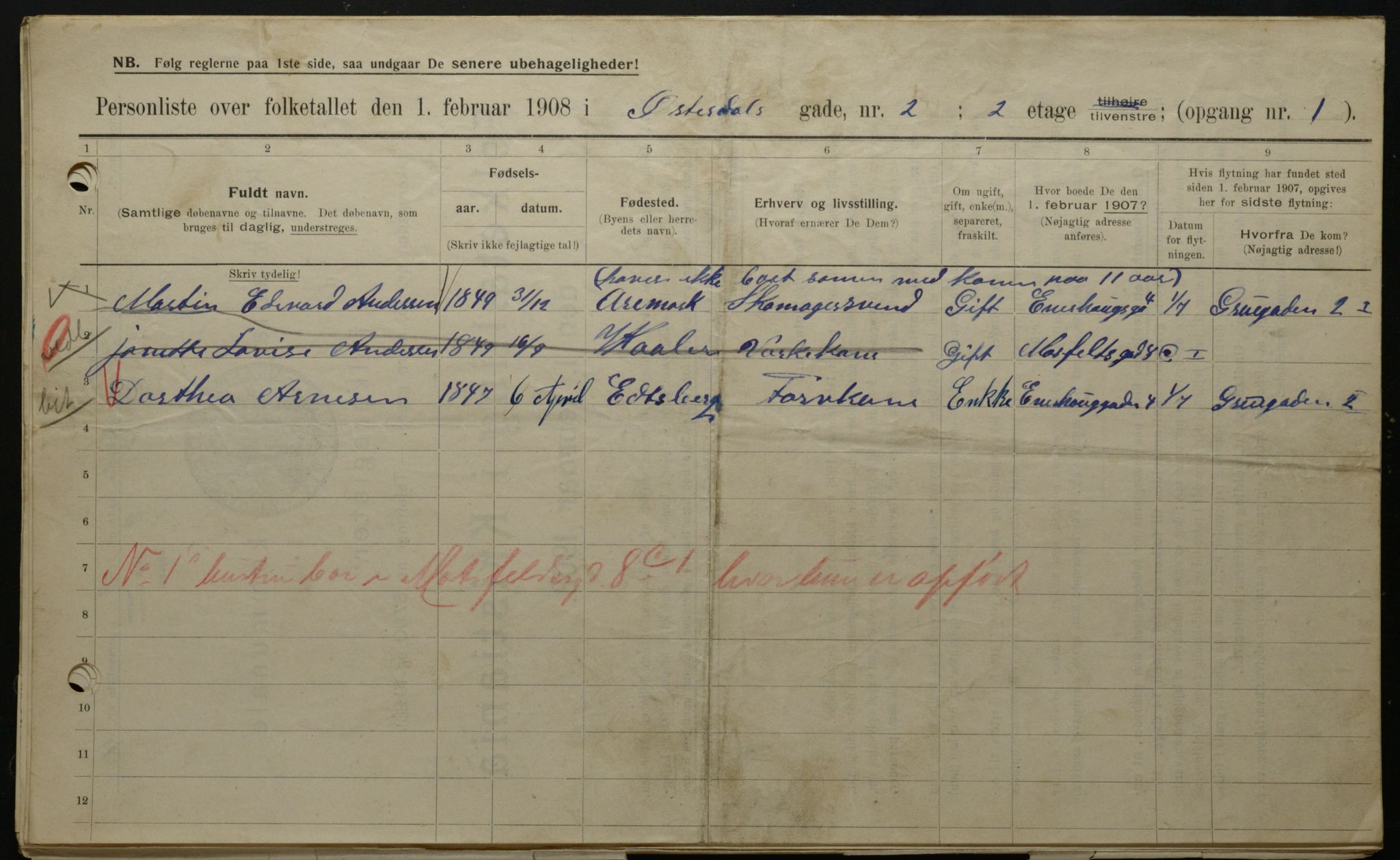 OBA, Municipal Census 1908 for Kristiania, 1908, p. 115756