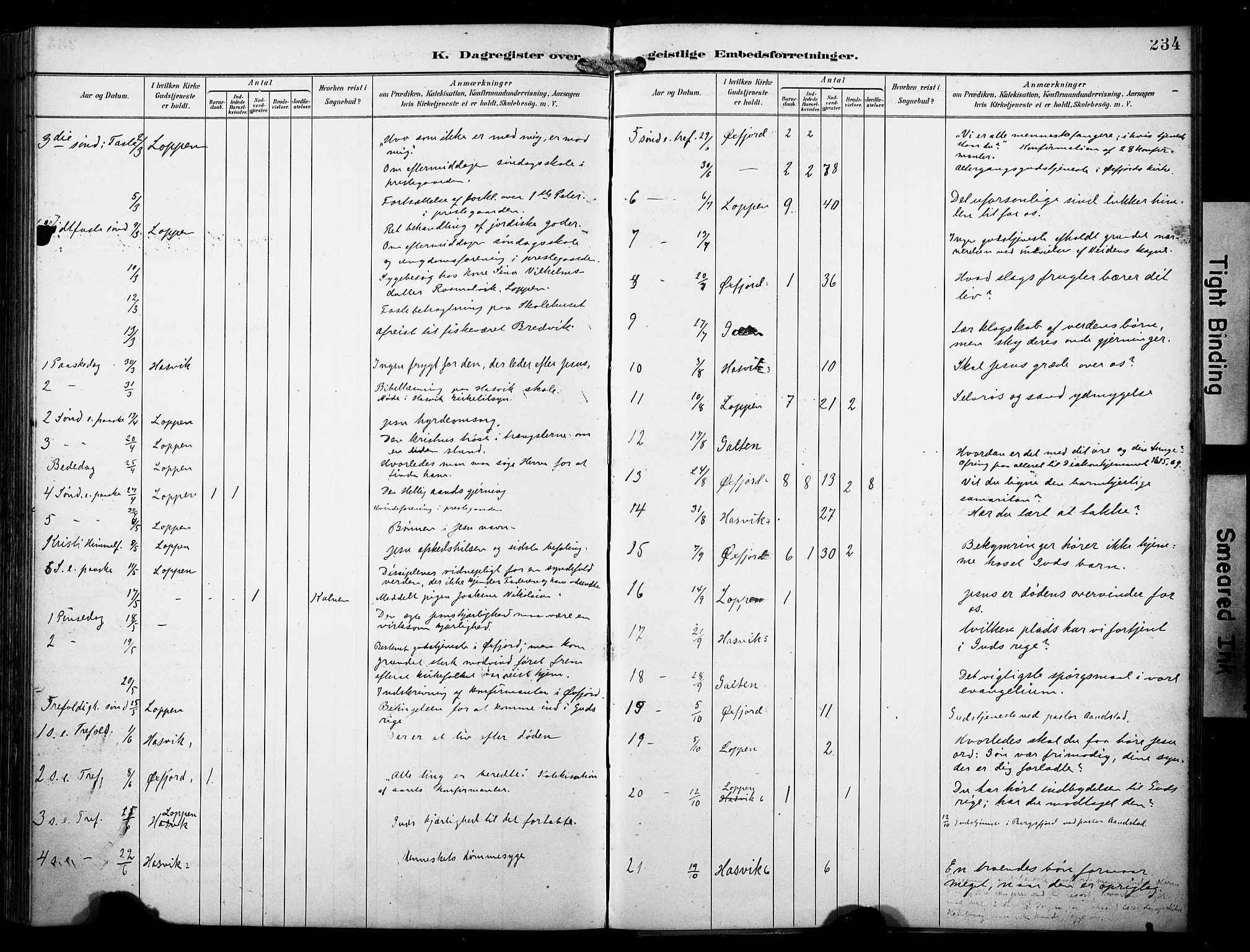 Loppa sokneprestkontor, AV/SATØ-S-1339/H/Ha/L0009kirke: Parish register (official) no. 9, 1895-1909, p. 234