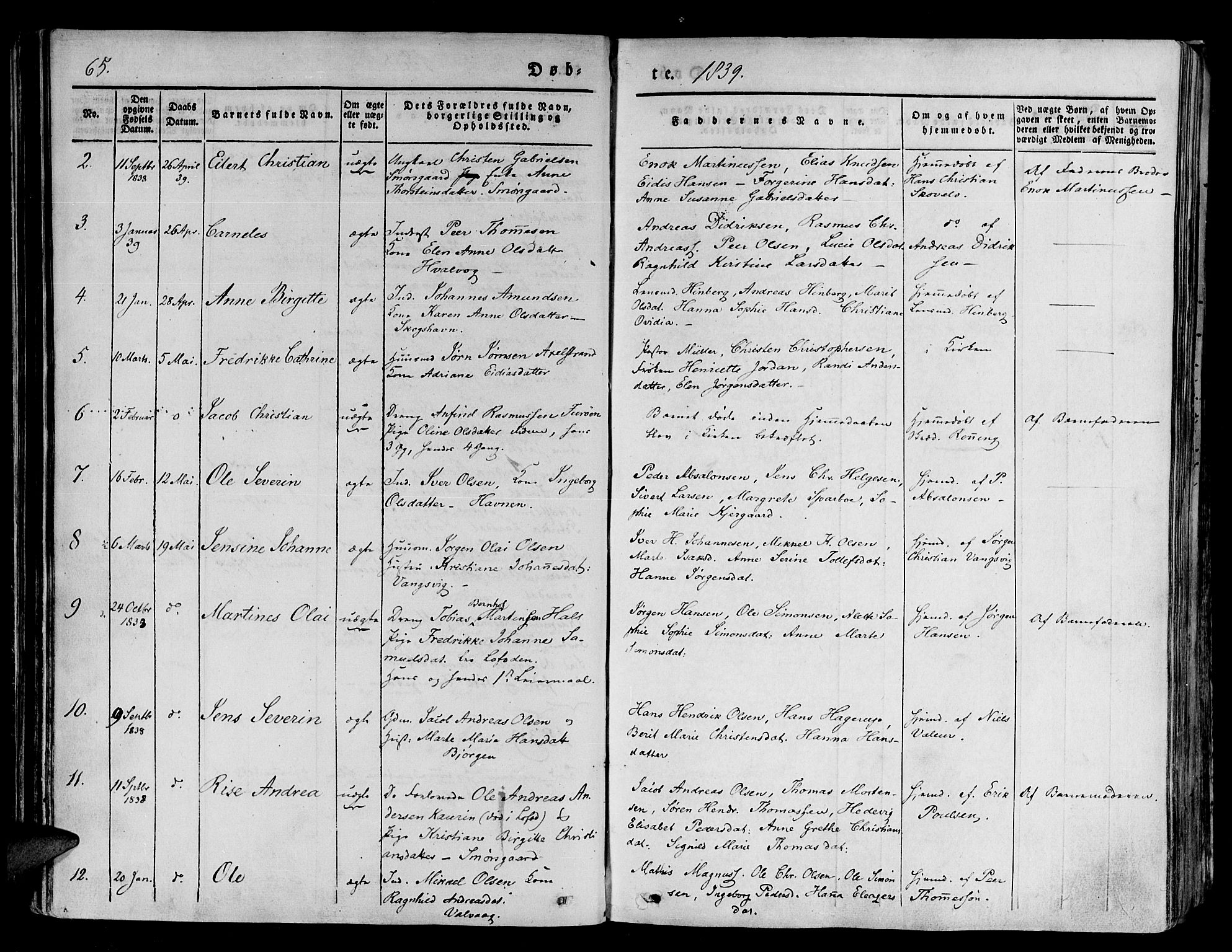 Tranøy sokneprestkontor, SATØ/S-1313/I/Ia/Iaa/L0005kirke: Parish register (official) no. 5, 1829-1844, p. 65