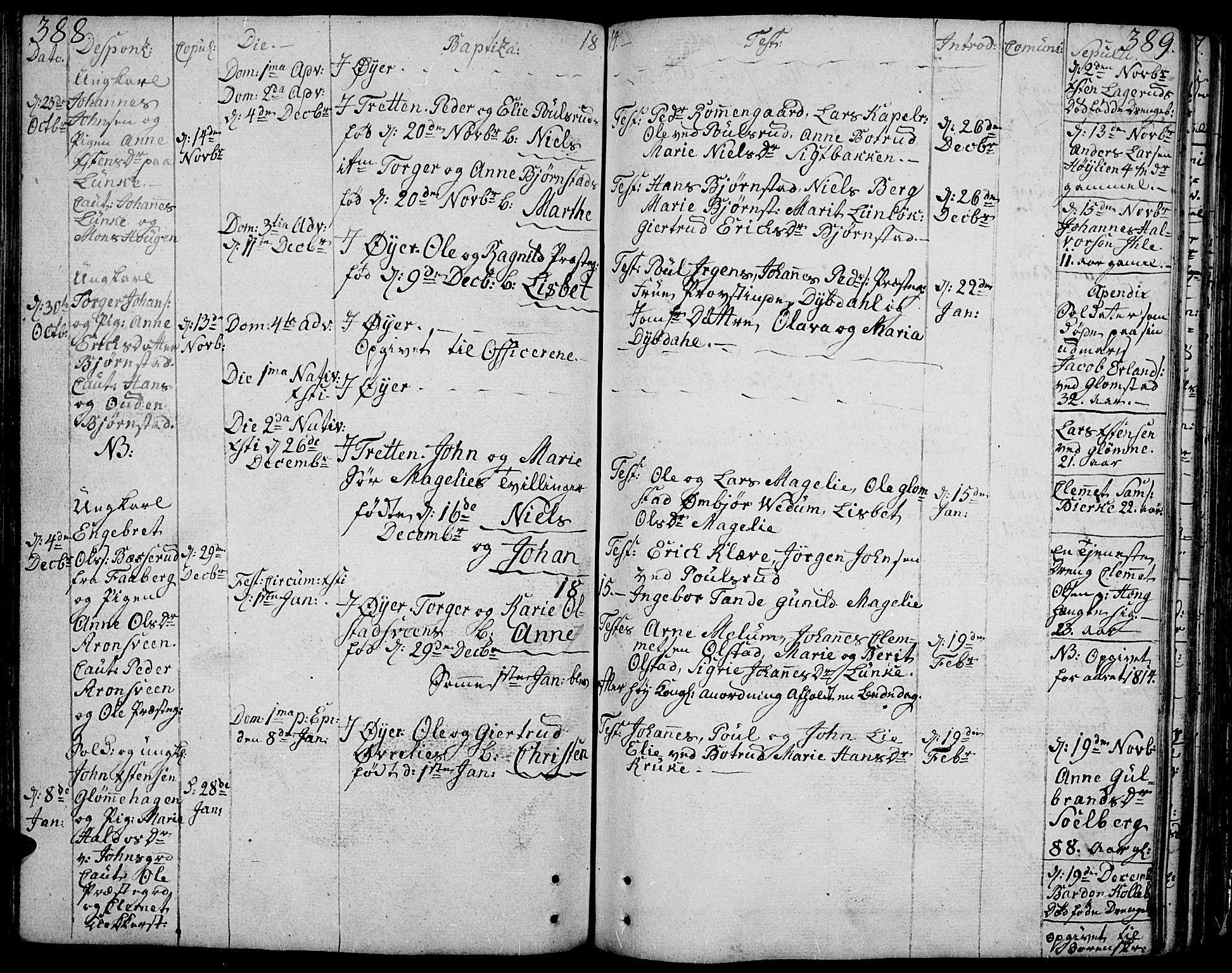 Øyer prestekontor, SAH/PREST-084/H/Ha/Haa/L0003: Parish register (official) no. 3, 1784-1824, p. 388-389