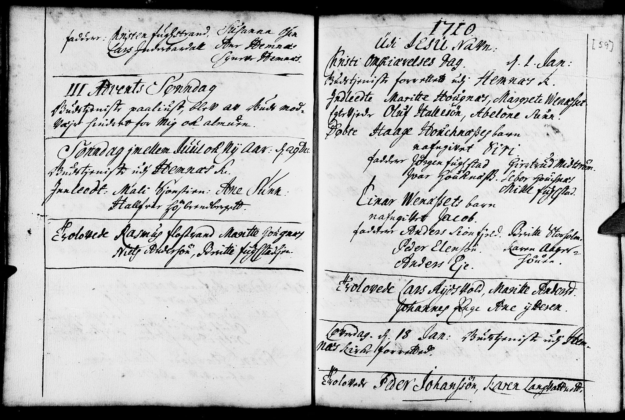 Ministerialprotokoller, klokkerbøker og fødselsregistre - Nordland, AV/SAT-A-1459/825/L0345: Parish register (official) no. 825A01, 1704-1728, p. 59