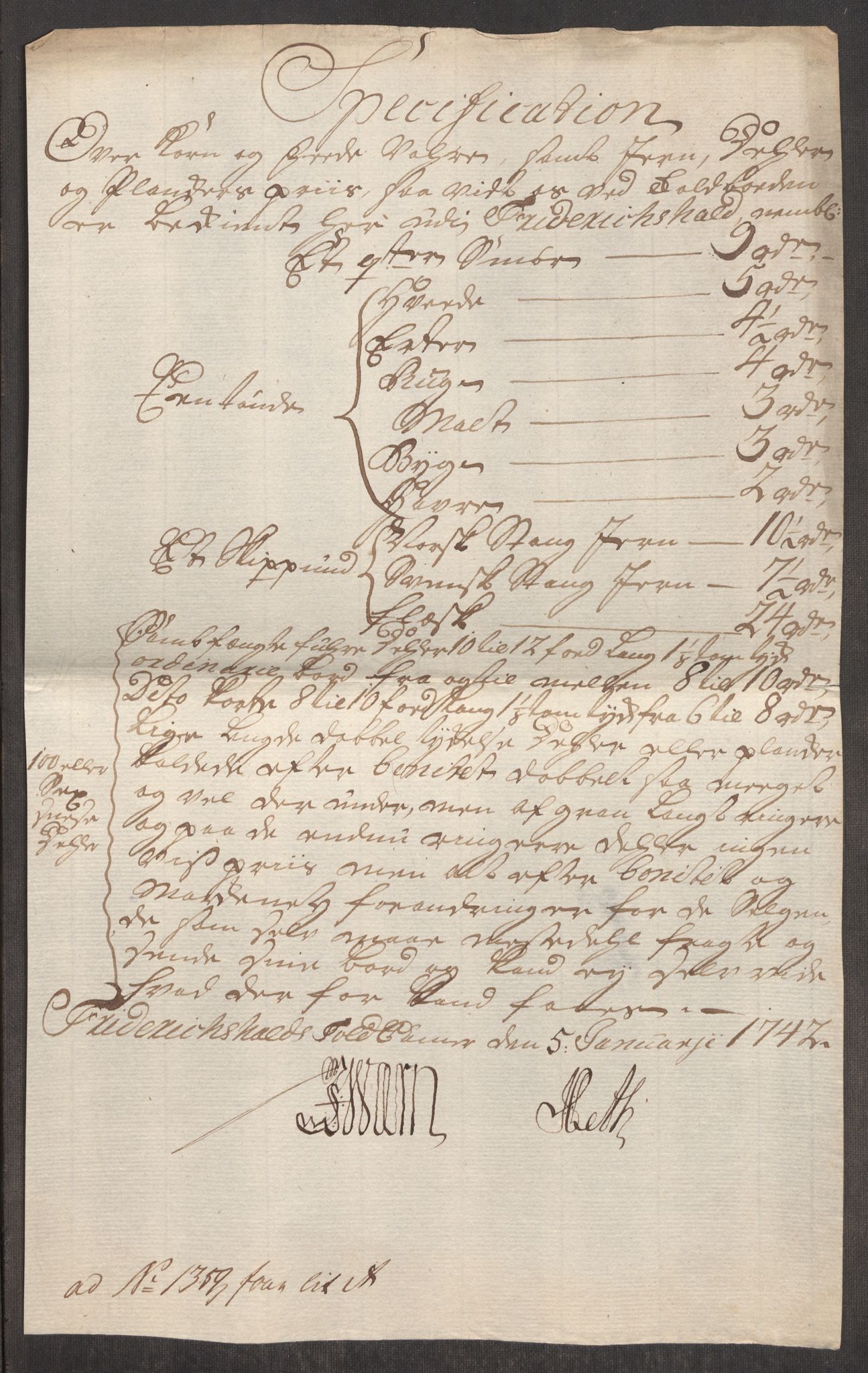 Rentekammeret inntil 1814, Realistisk ordnet avdeling, RA/EA-4070/Oe/L0002: [Ø1]: Priskuranter, 1740-1744, p. 190