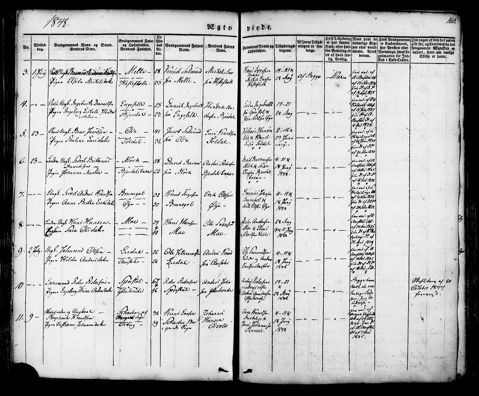 Ministerialprotokoller, klokkerbøker og fødselsregistre - Møre og Romsdal, AV/SAT-A-1454/513/L0174: Parish register (official) no. 513A01, 1831-1855, p. 163