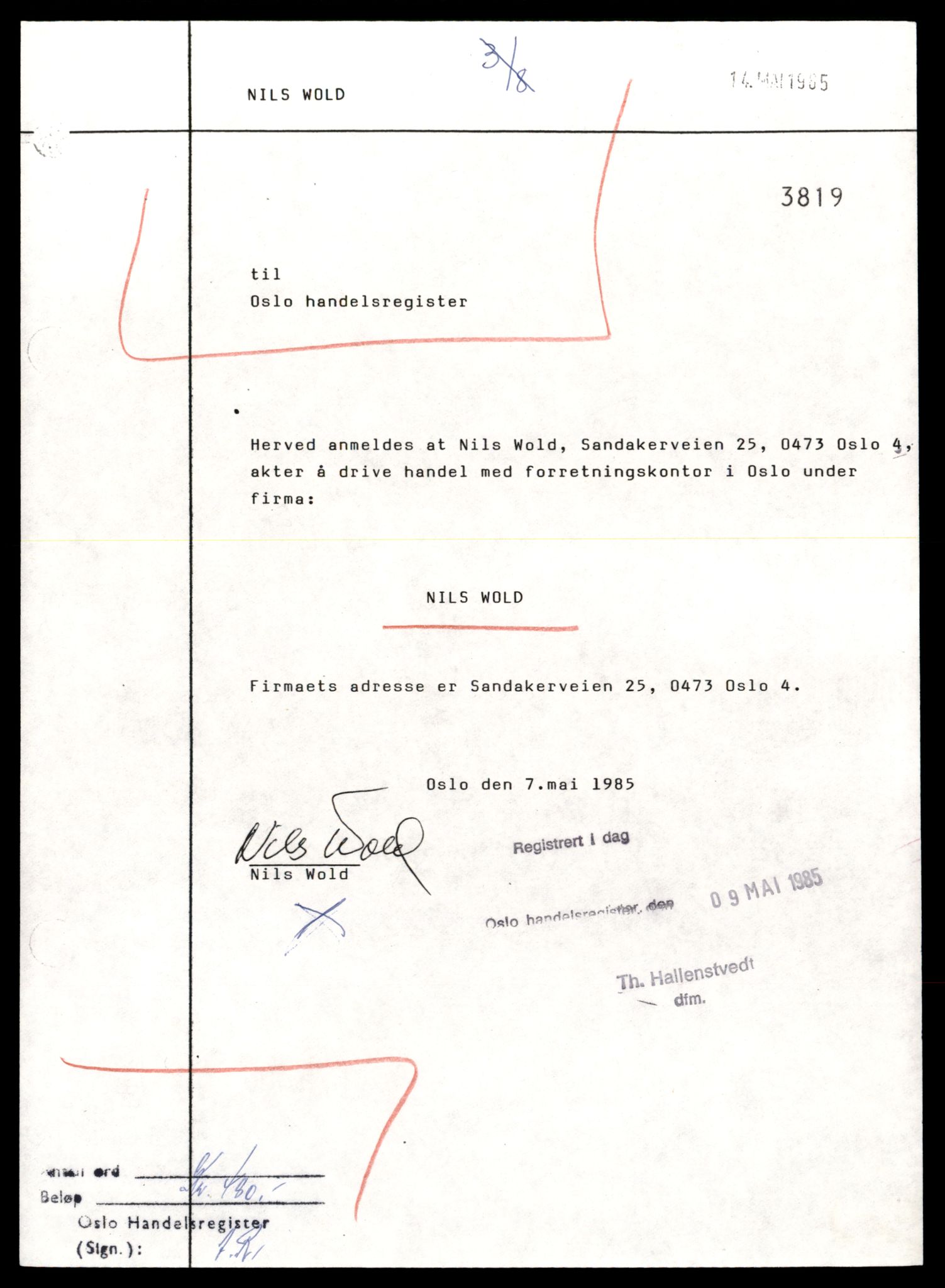 Oslo byfogd, Handelsregisteret, SAT/A-10867/G/Gc/Gca/L0547: Ikke konverterte foretak, Nils Wo-Nivi, 1890-1990, p. 3