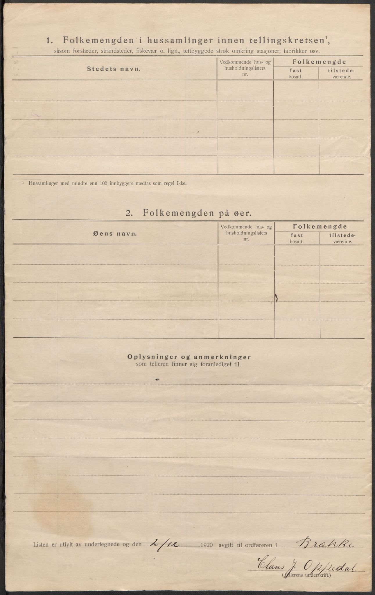 SAB, 1920 census for Brekke, 1920, p. 10