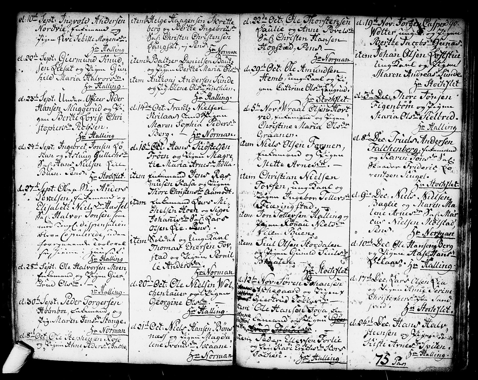 Kongsberg kirkebøker, SAKO/A-22/F/Fa/L0006: Parish register (official) no. I 6, 1783-1797, p. 390
