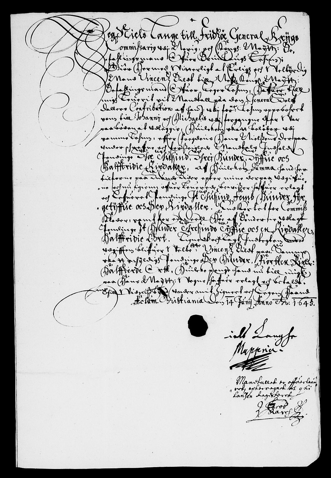 Rentekammeret inntil 1814, Reviderte regnskaper, Lensregnskaper, AV/RA-EA-5023/R/Rb/Rbm/L0008: Eiker len, 1643-1648