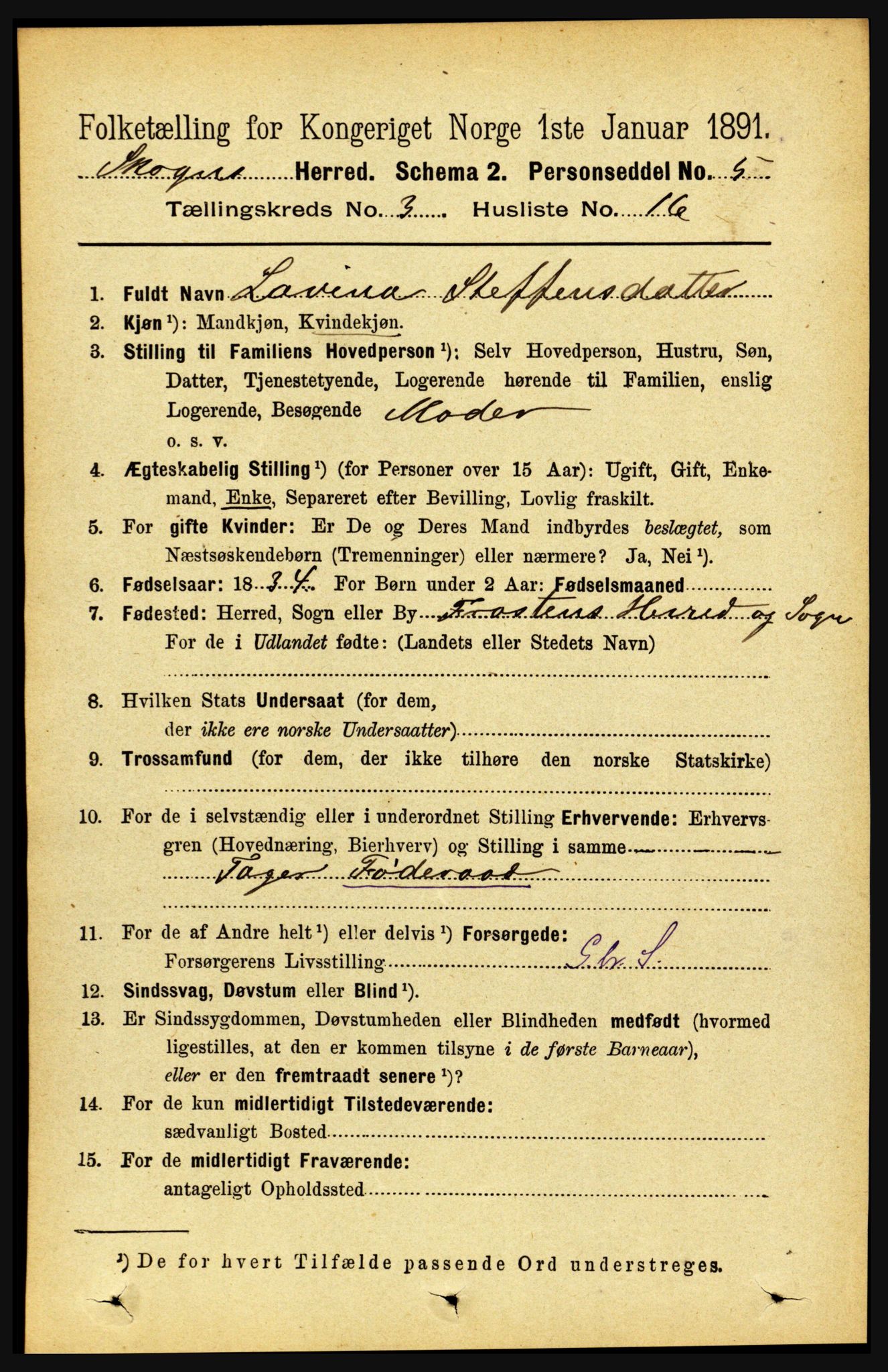 RA, 1891 census for 1719 Skogn, 1891, p. 1735