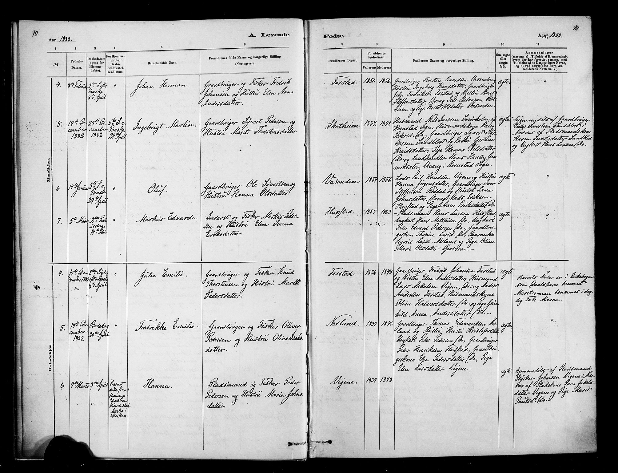 Ministerialprotokoller, klokkerbøker og fødselsregistre - Møre og Romsdal, AV/SAT-A-1454/567/L0778: Parish register (official) no. 567A01, 1881-1903, p. 10