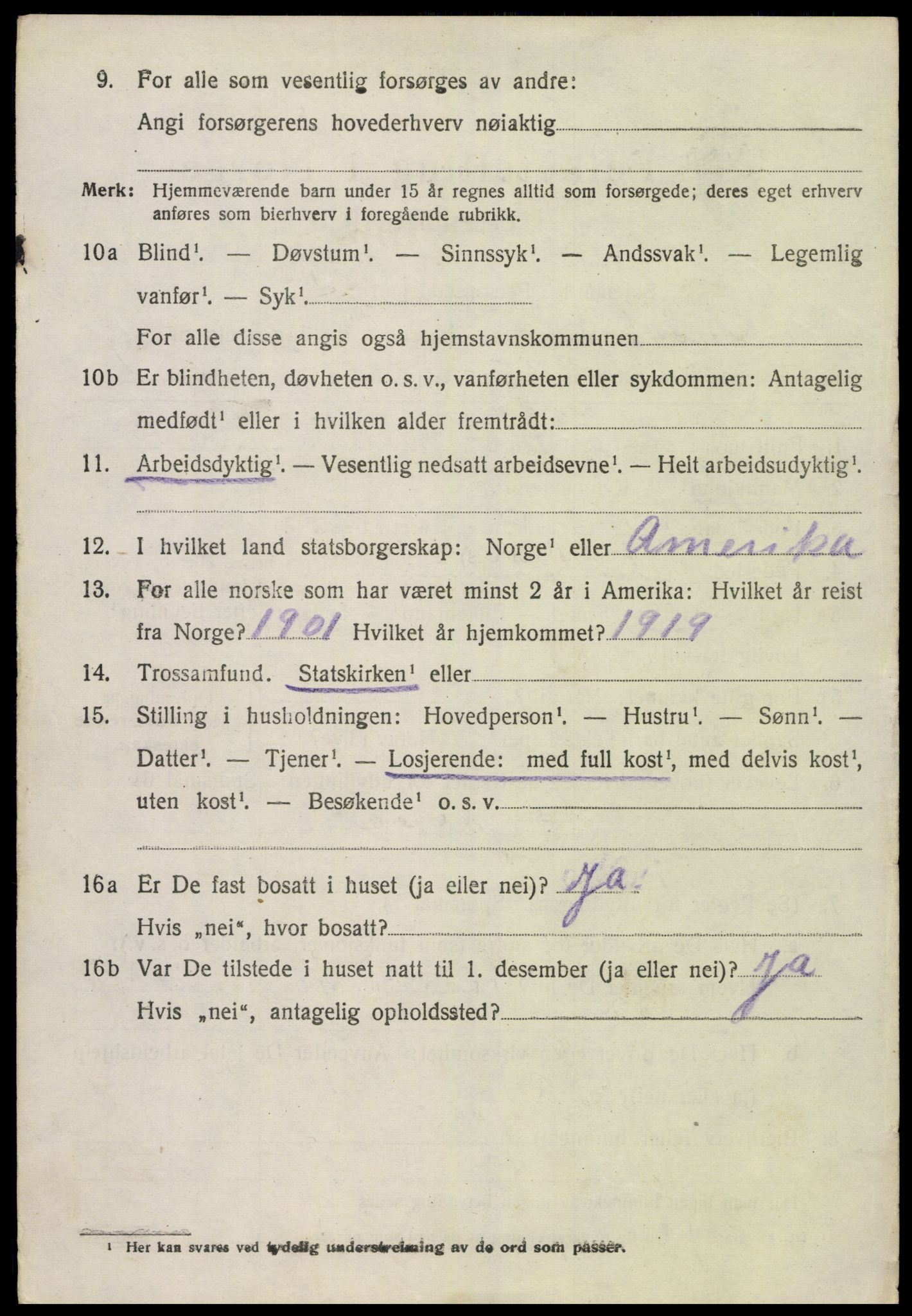 SAK, 1920 census for Stokken, 1920, p. 1905