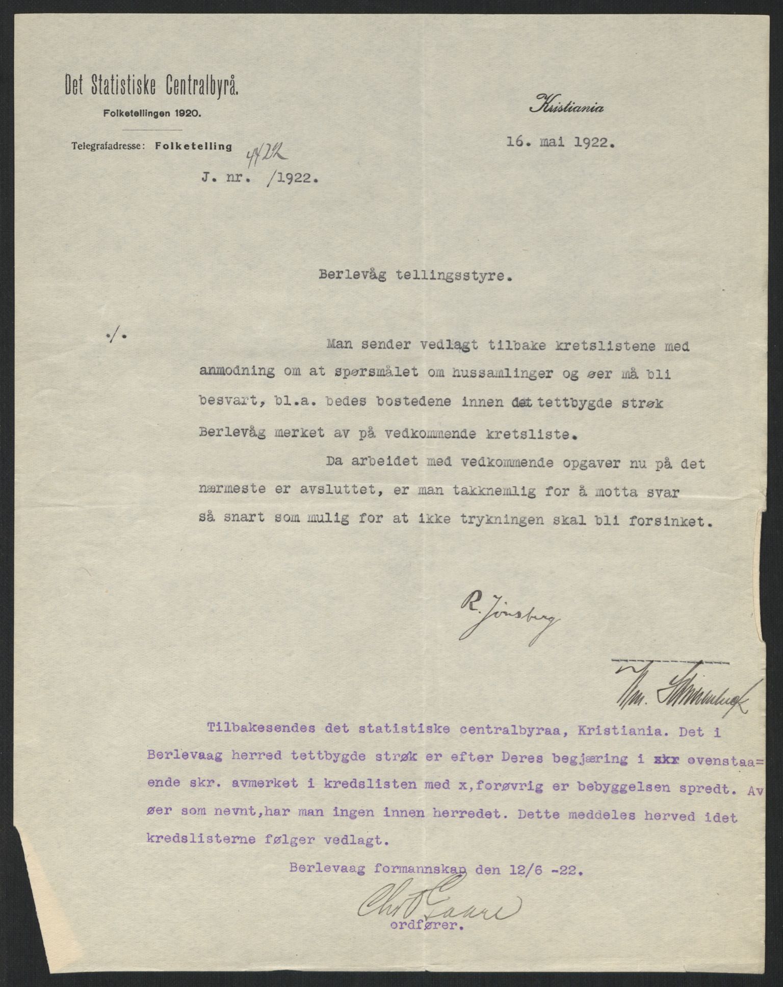 SATØ, 1920 census for Berlevåg, 1920, p. 3