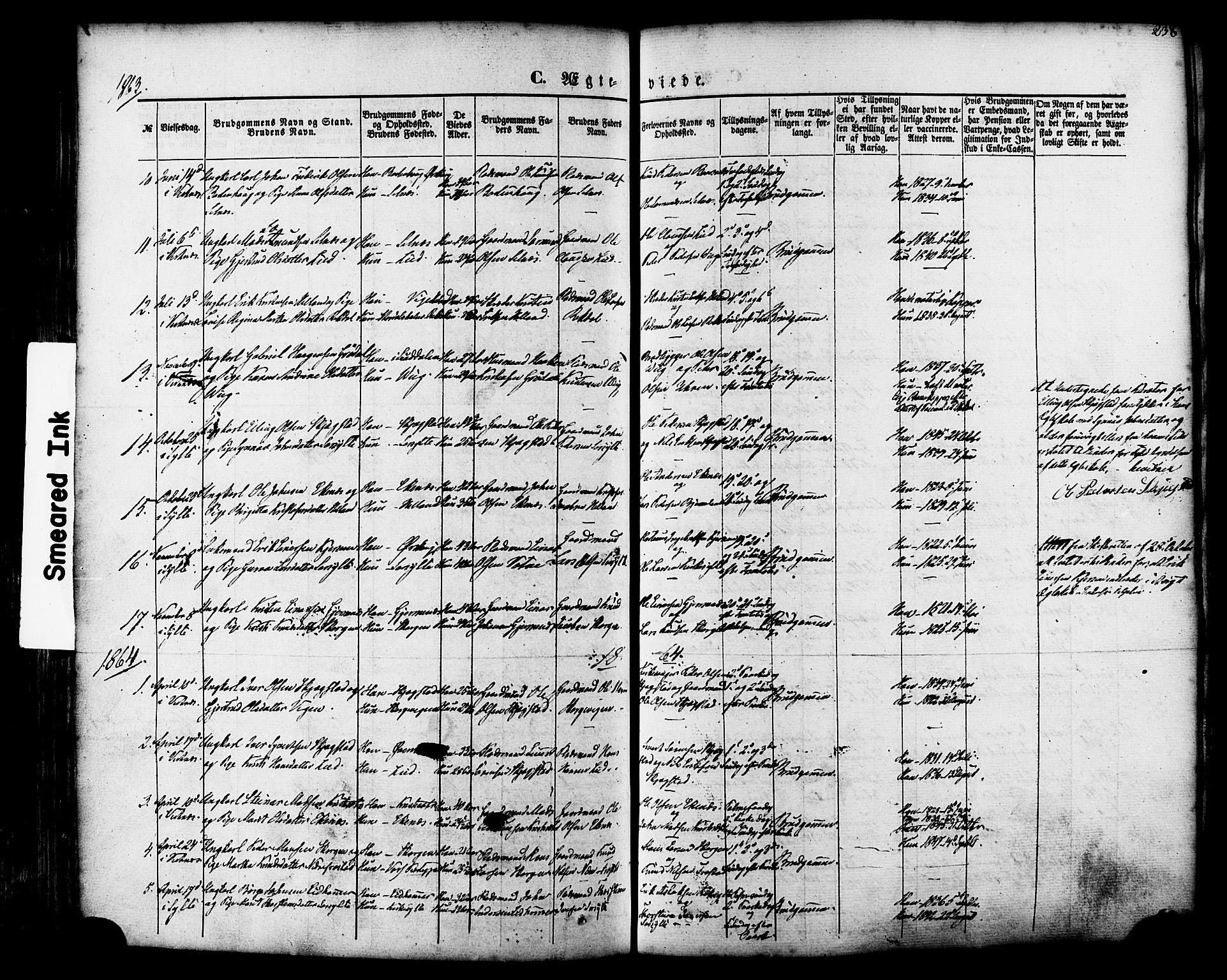 Ministerialprotokoller, klokkerbøker og fødselsregistre - Møre og Romsdal, SAT/A-1454/539/L0529: Parish register (official) no. 539A02, 1848-1872, p. 238