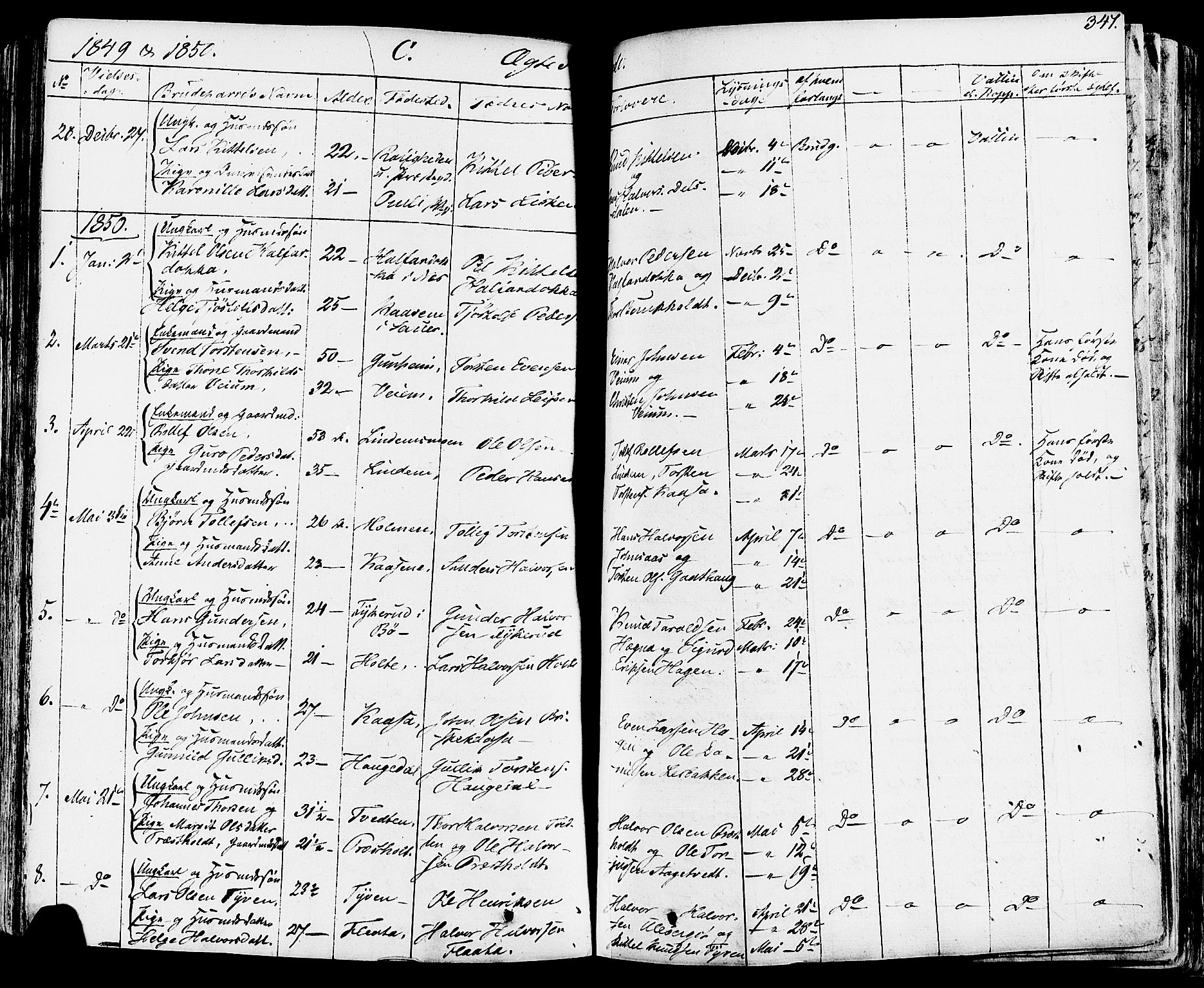 Sauherad kirkebøker, SAKO/A-298/F/Fa/L0006: Parish register (official) no. I 6, 1827-1850, p. 347