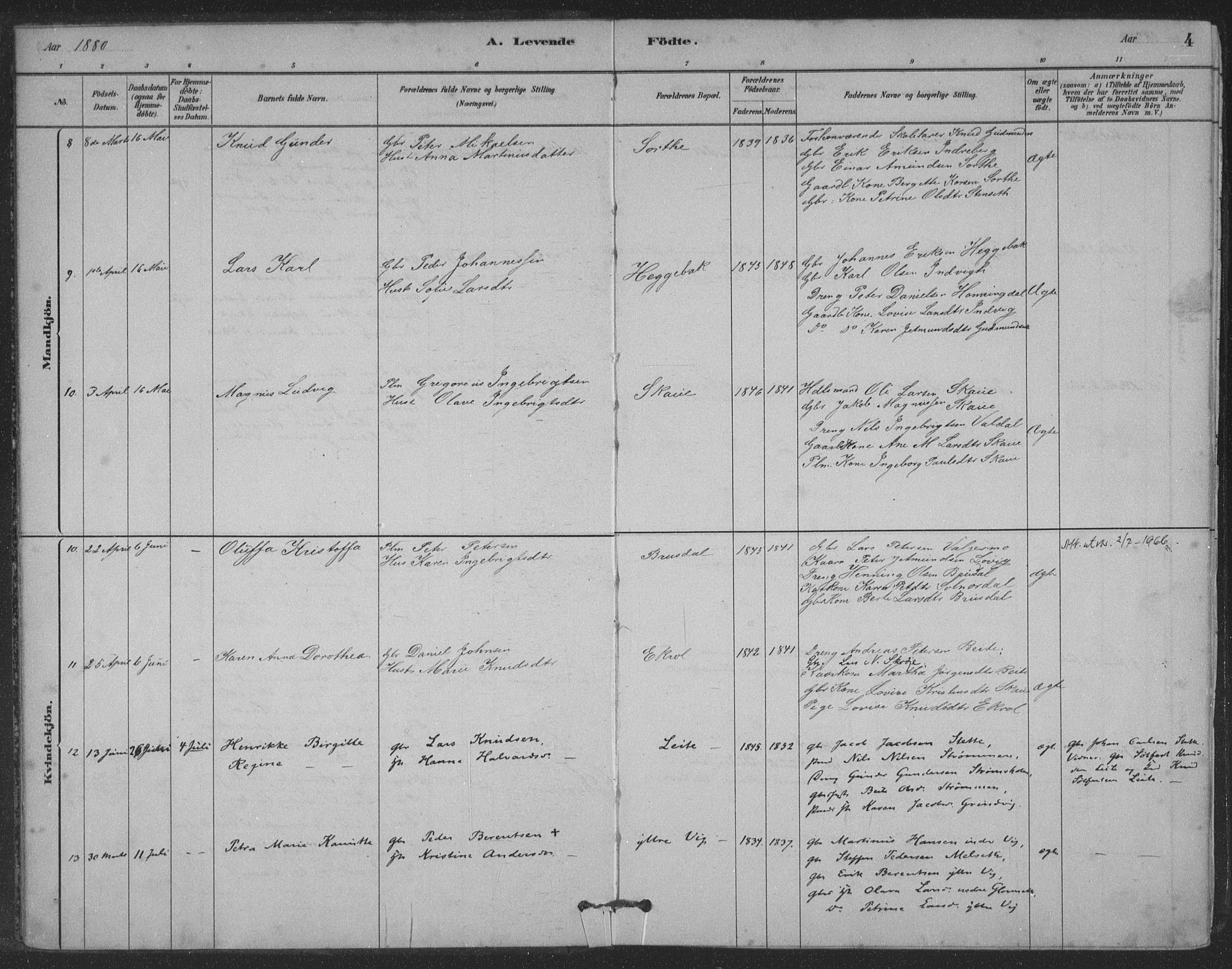 Ministerialprotokoller, klokkerbøker og fødselsregistre - Møre og Romsdal, AV/SAT-A-1454/524/L0356: Parish register (official) no. 524A08, 1880-1899, p. 4