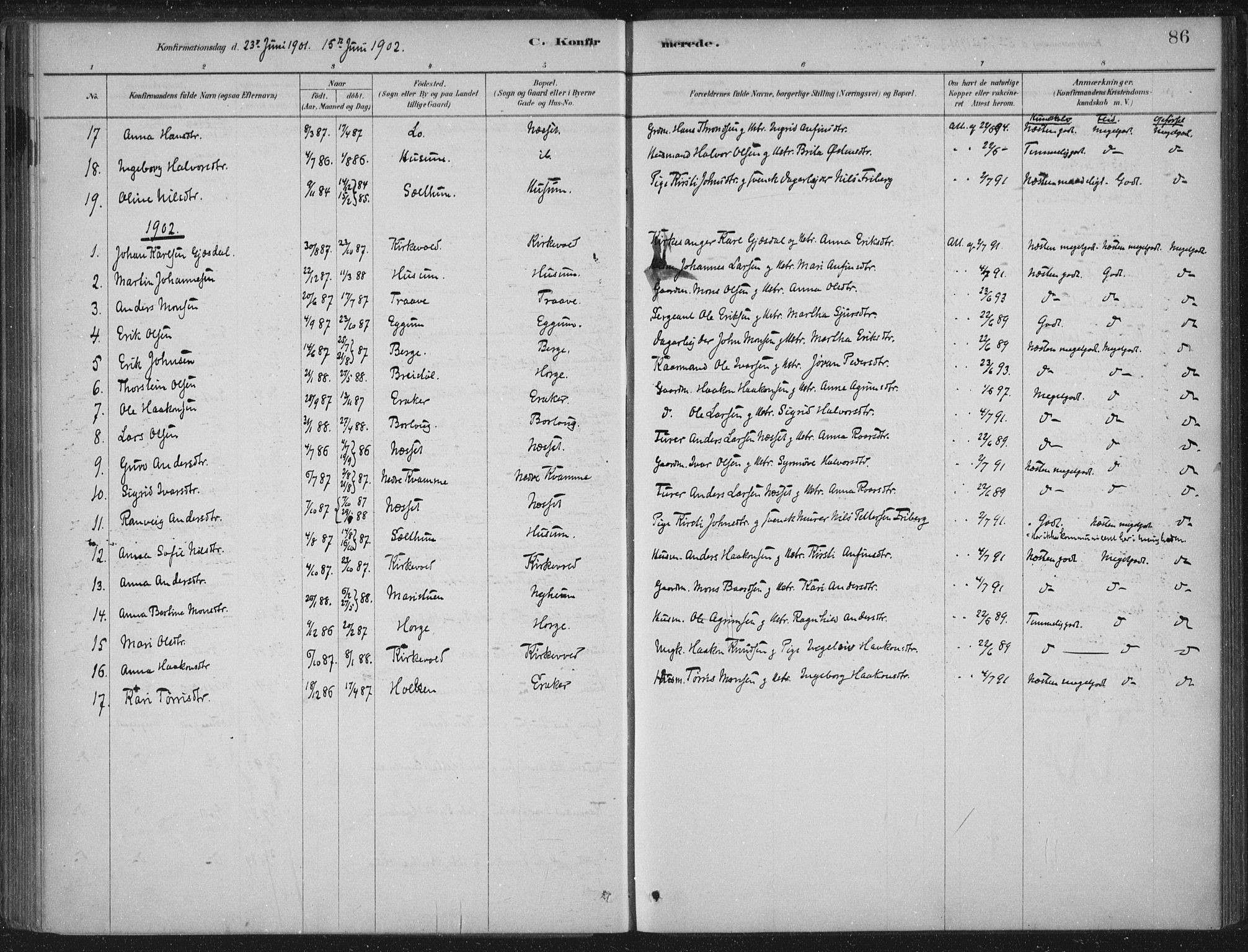 Lærdal sokneprestembete, AV/SAB-A-81201: Parish register (official) no. C  1, 1878-1911, p. 86