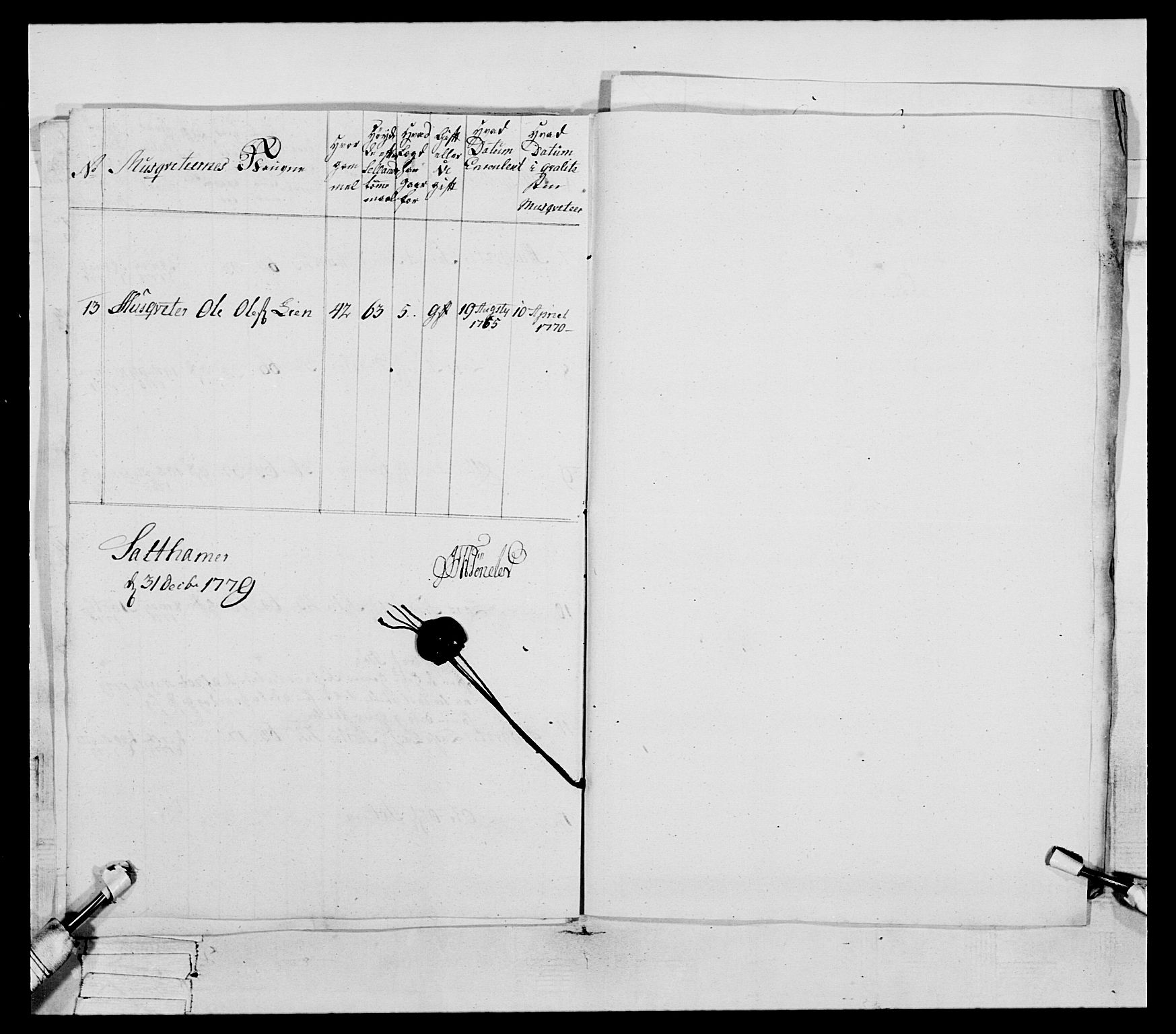 Generalitets- og kommissariatskollegiet, Det kongelige norske kommissariatskollegium, AV/RA-EA-5420/E/Eh/L0078: 2. Trondheimske nasjonale infanteriregiment, 1779-1780, p. 46