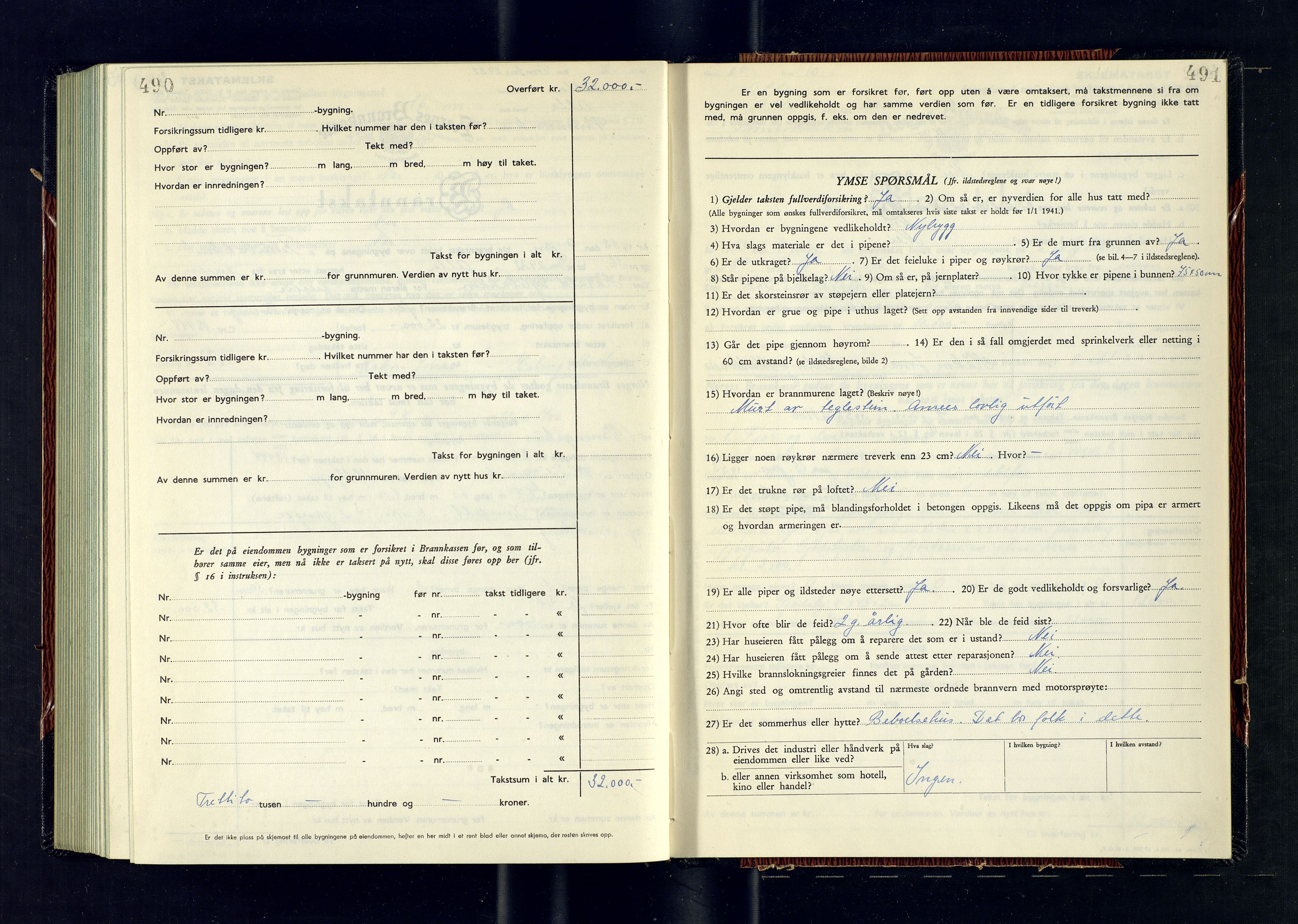 Alta lensmannskontor, AV/SATØ-S-1165/O/Ob/L0184: Branntakstprotokoll, 1950-1953, p. 490-491