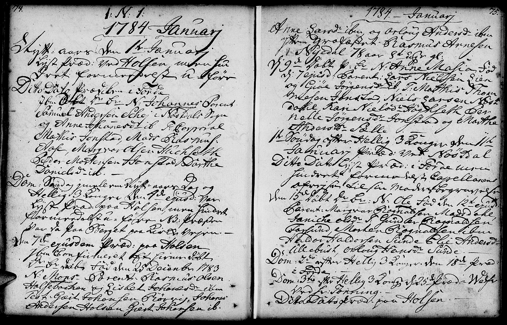 Førde sokneprestembete, AV/SAB-A-79901/H/Haa/Haaa/L0004: Parish register (official) no. A 4, 1781-1803, p. 74-75