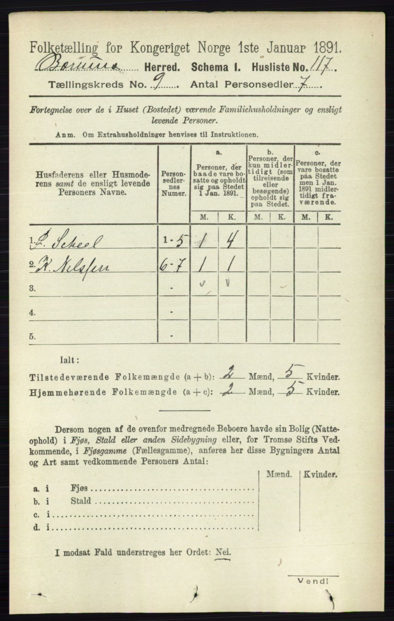 RA, 1891 census for 0219 Bærum, 1891, p. 5100