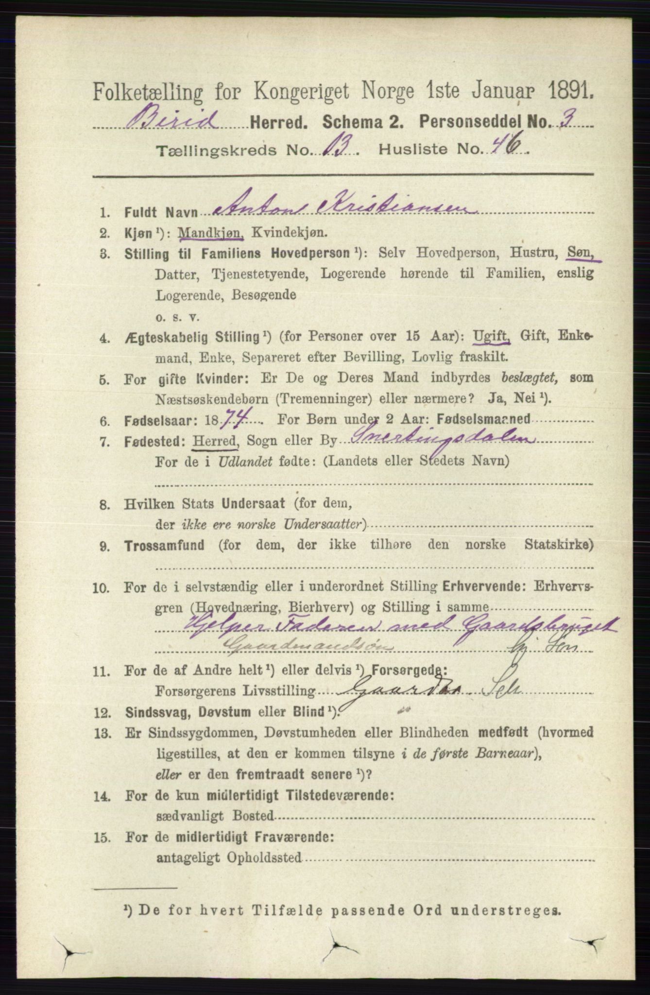 RA, 1891 census for 0525 Biri, 1891, p. 5575