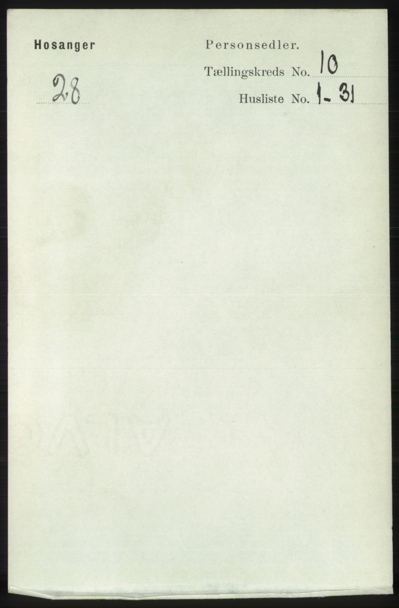 RA, 1891 census for 1253 Hosanger, 1891, p. 3457