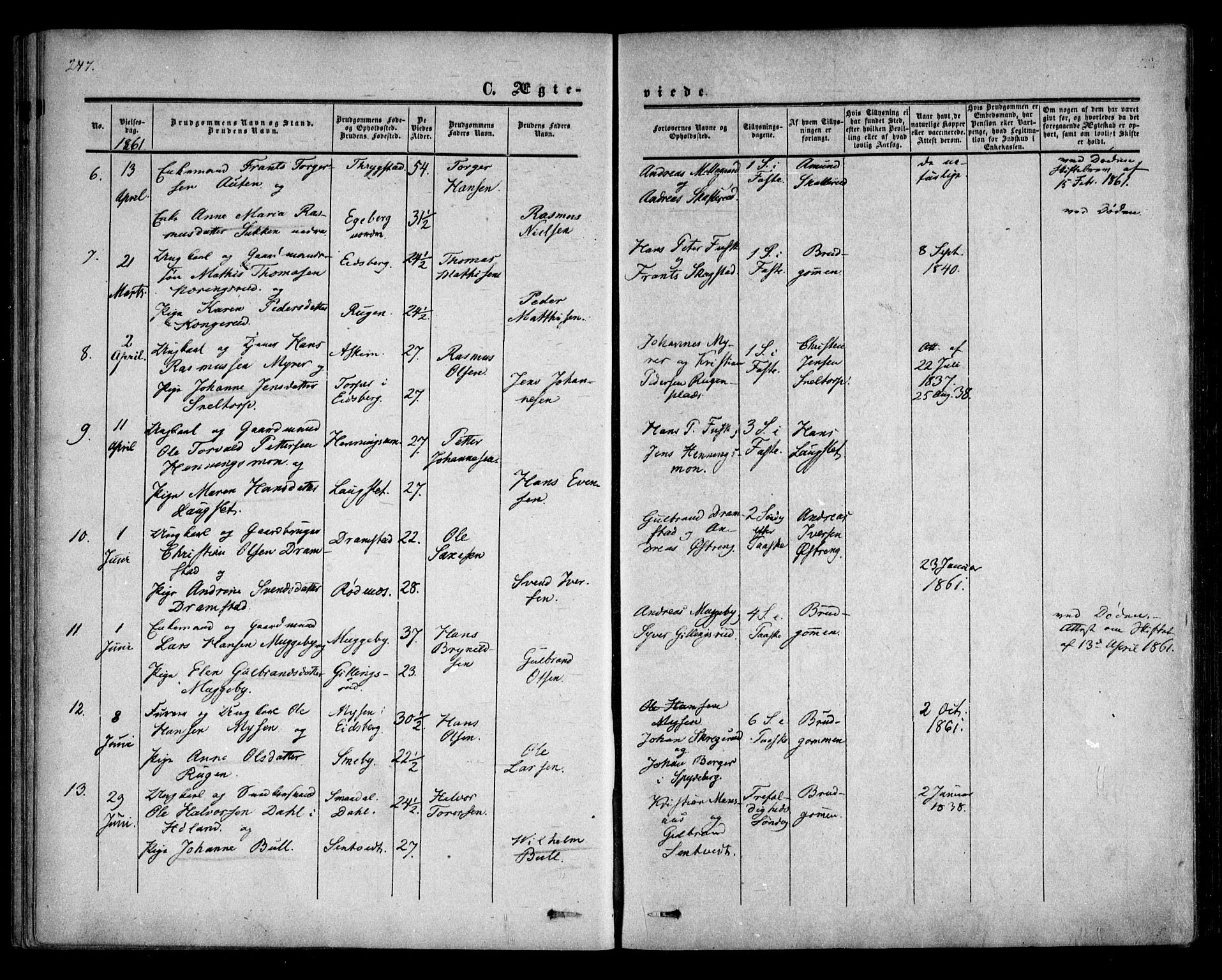 Trøgstad prestekontor Kirkebøker, AV/SAO-A-10925/F/Fa/L0008.b: Parish register (official) no. I 8B, 1855-1864, p. 247