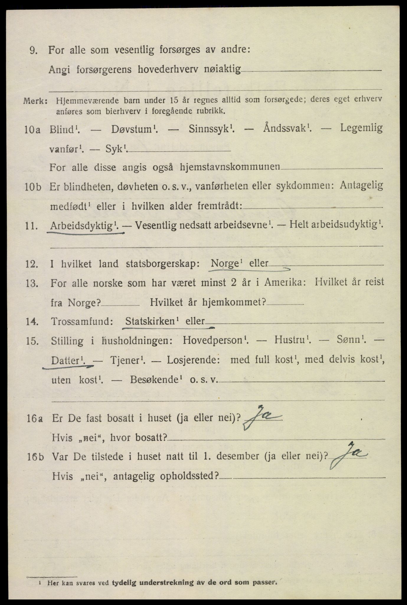 SAK, 1920 census for Valle, 1920, p. 1146