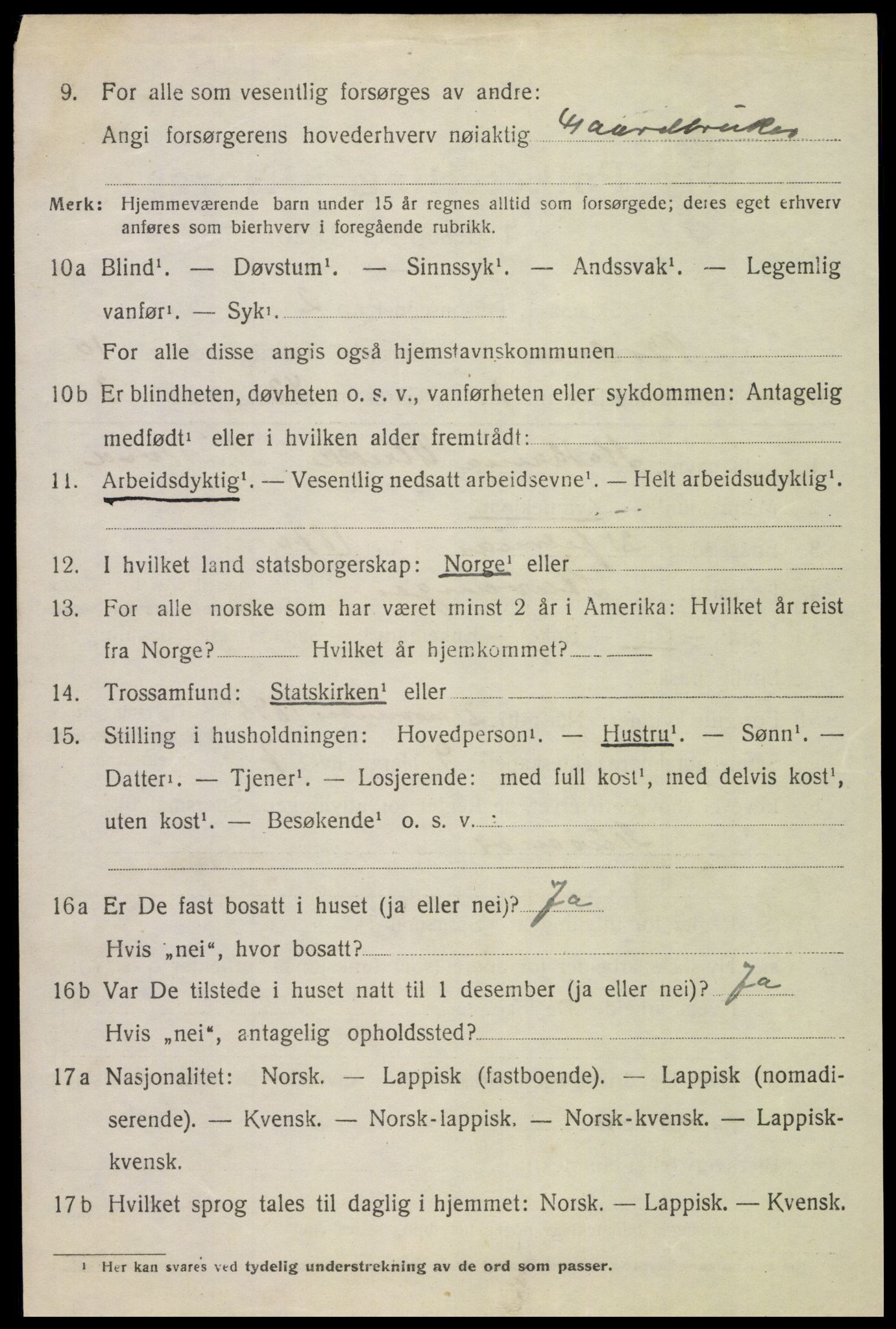 SAT, 1920 census for Bodin, 1920, p. 7573