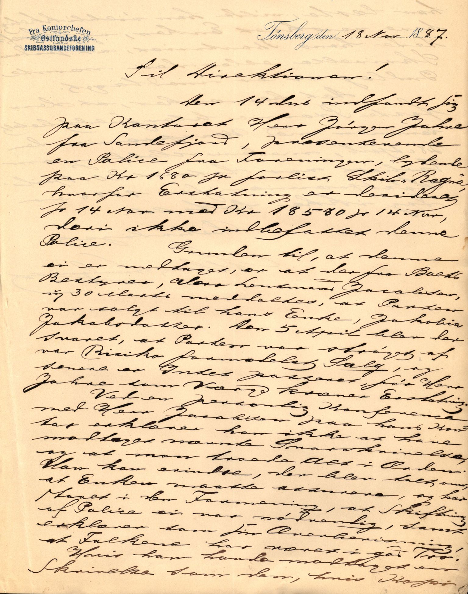Pa 63 - Østlandske skibsassuranceforening, VEMU/A-1079/G/Ga/L0021/0002: Havaridokumenter / Isbaaden, Ragna, Sylphiden, Nyassa, 1887, p. 43
