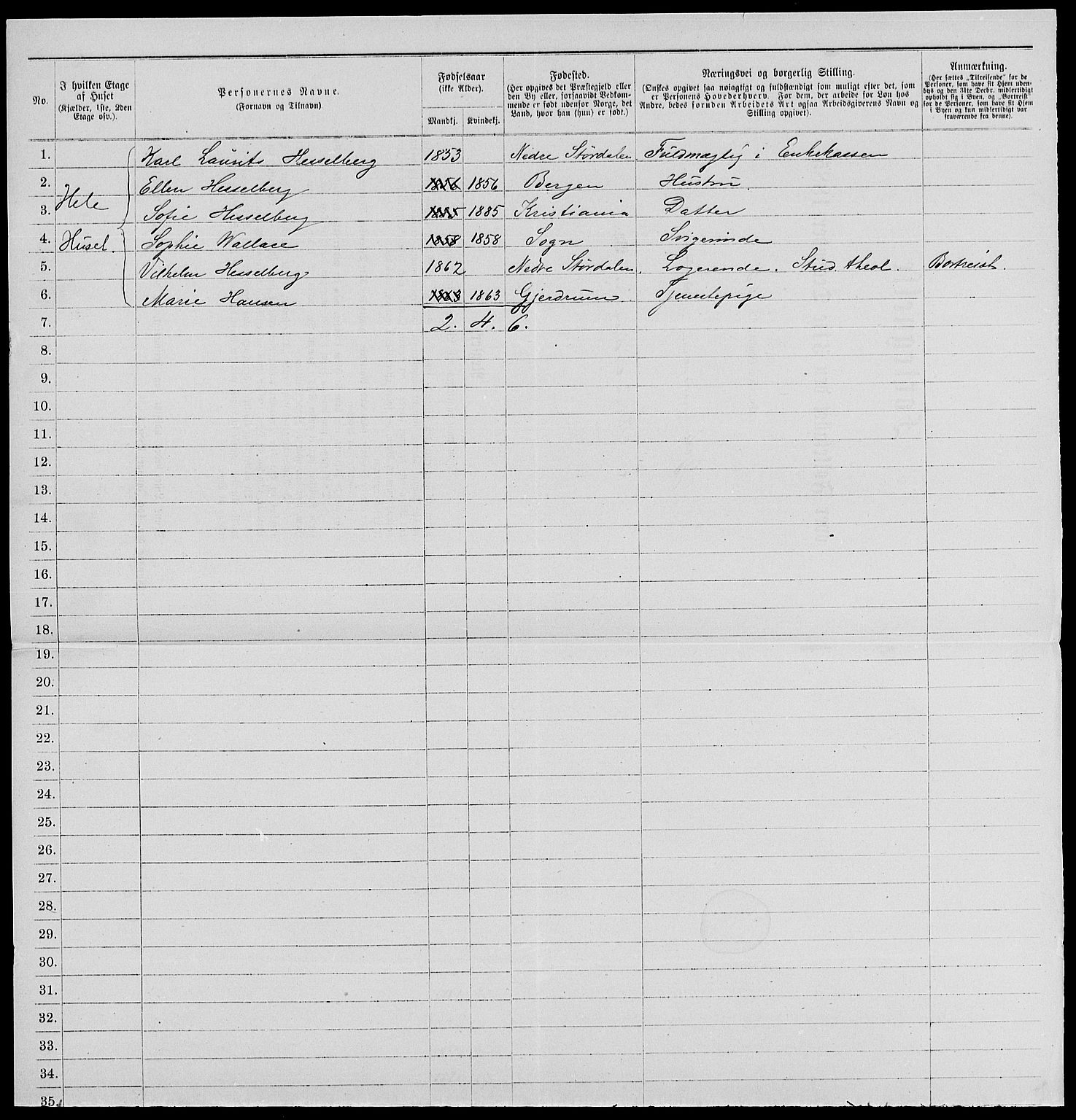 RA, 1885 census for 0301 Kristiania, 1885, p. 4864