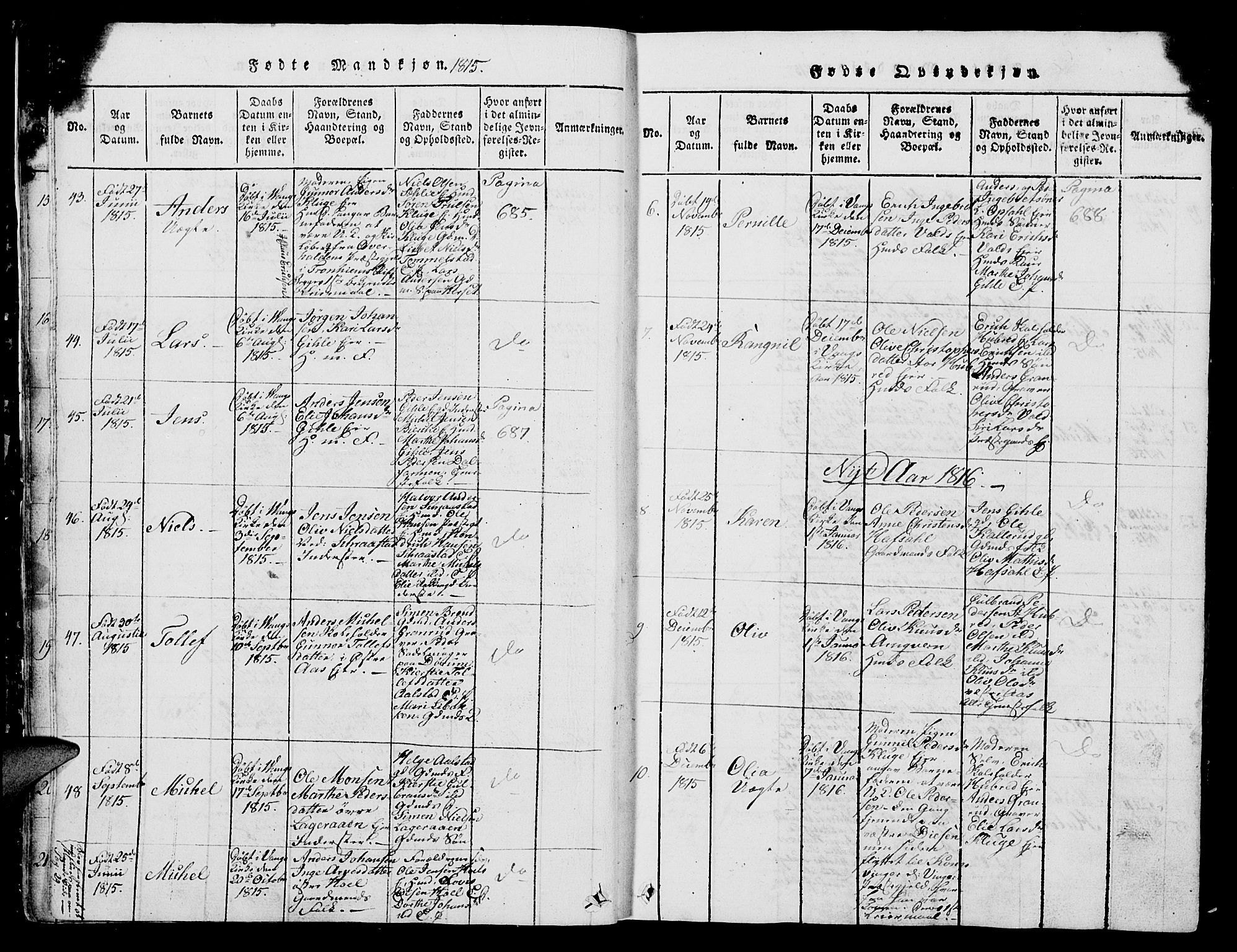 Vang prestekontor, Hedmark, SAH/PREST-008/H/Ha/Hab/L0004: Parish register (copy) no. 4, 1813-1827, p. 27-28