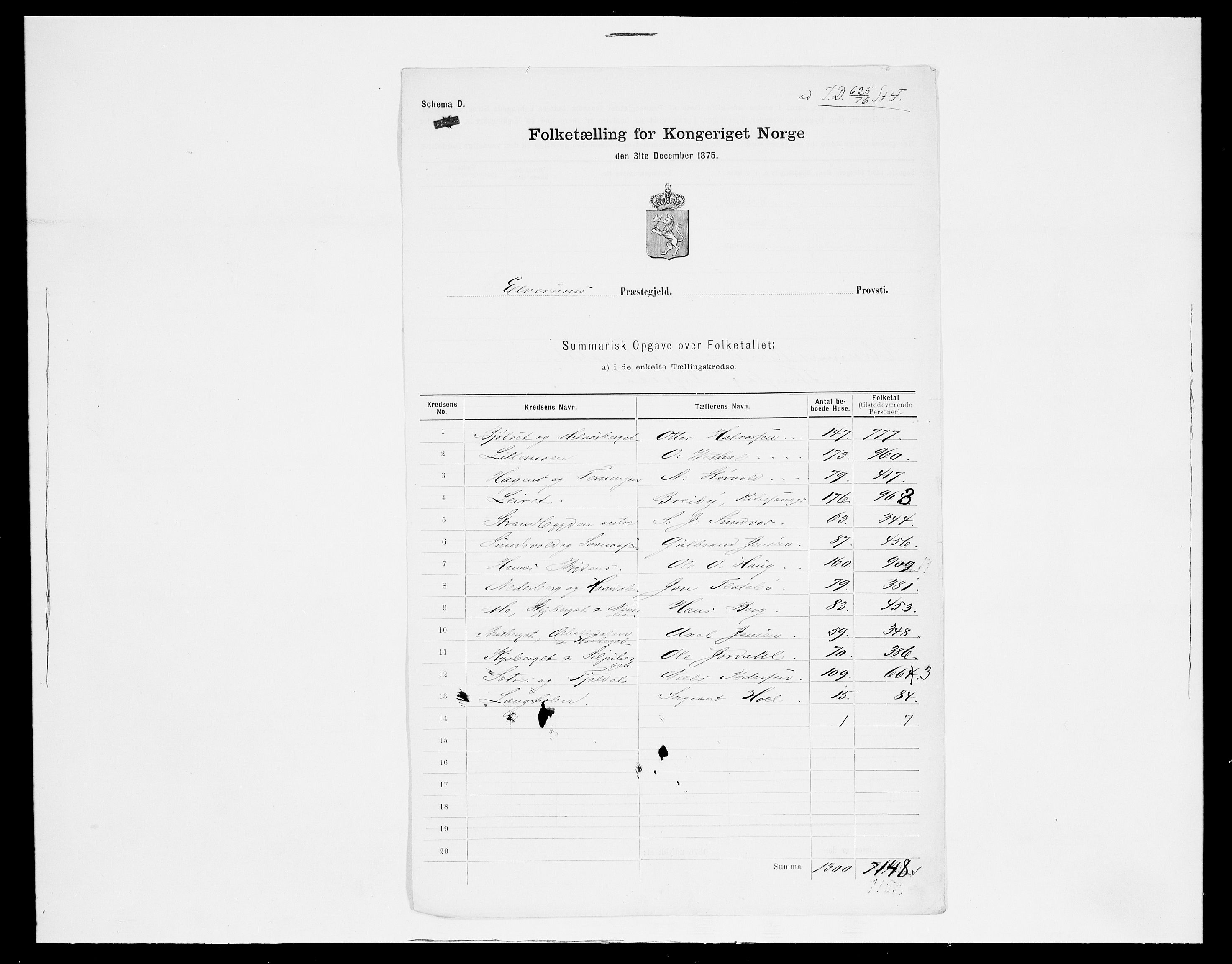 SAH, 1875 census for 0427P Elverum, 1875, p. 26