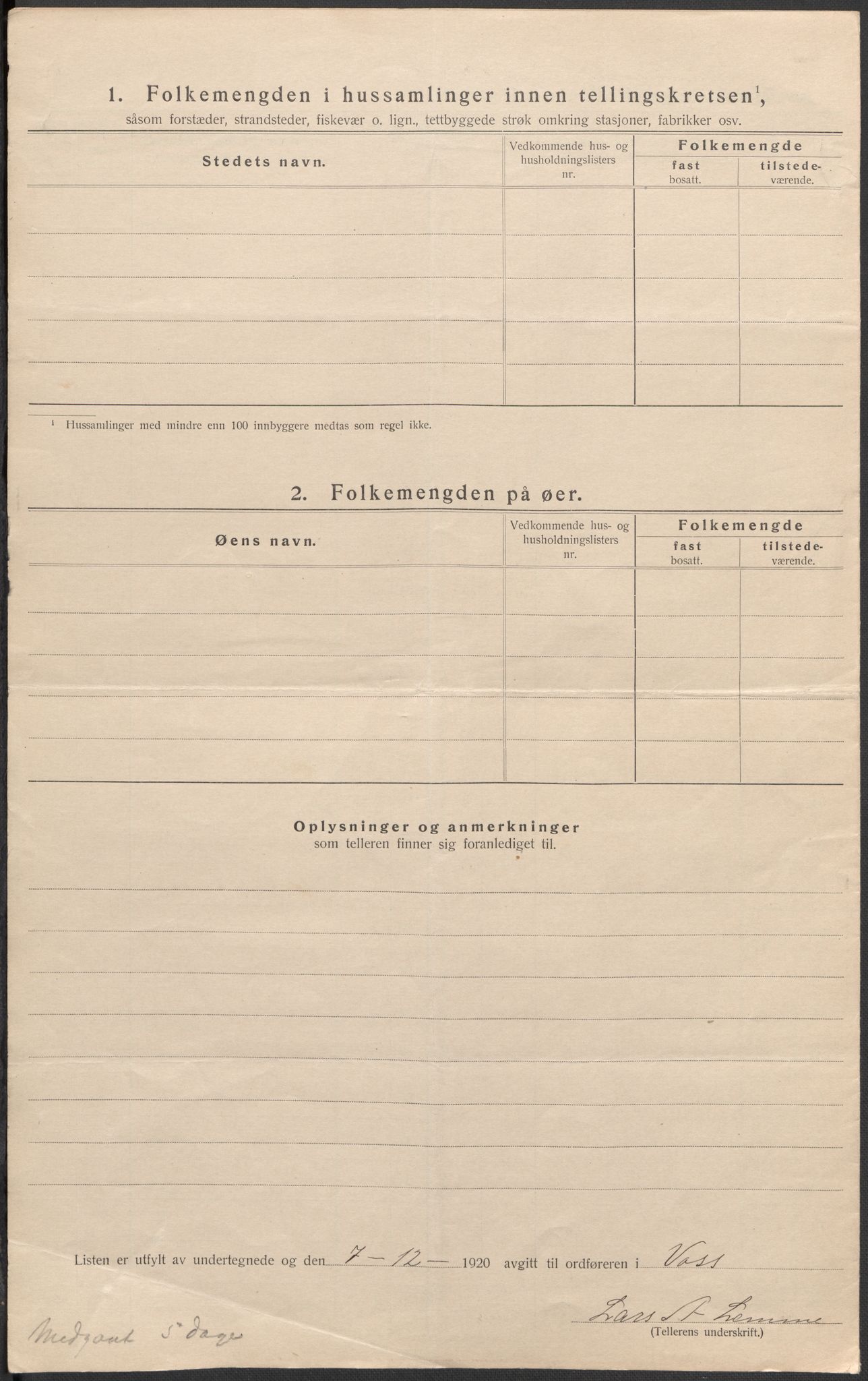 SAB, 1920 census for Voss, 1920, p. 49