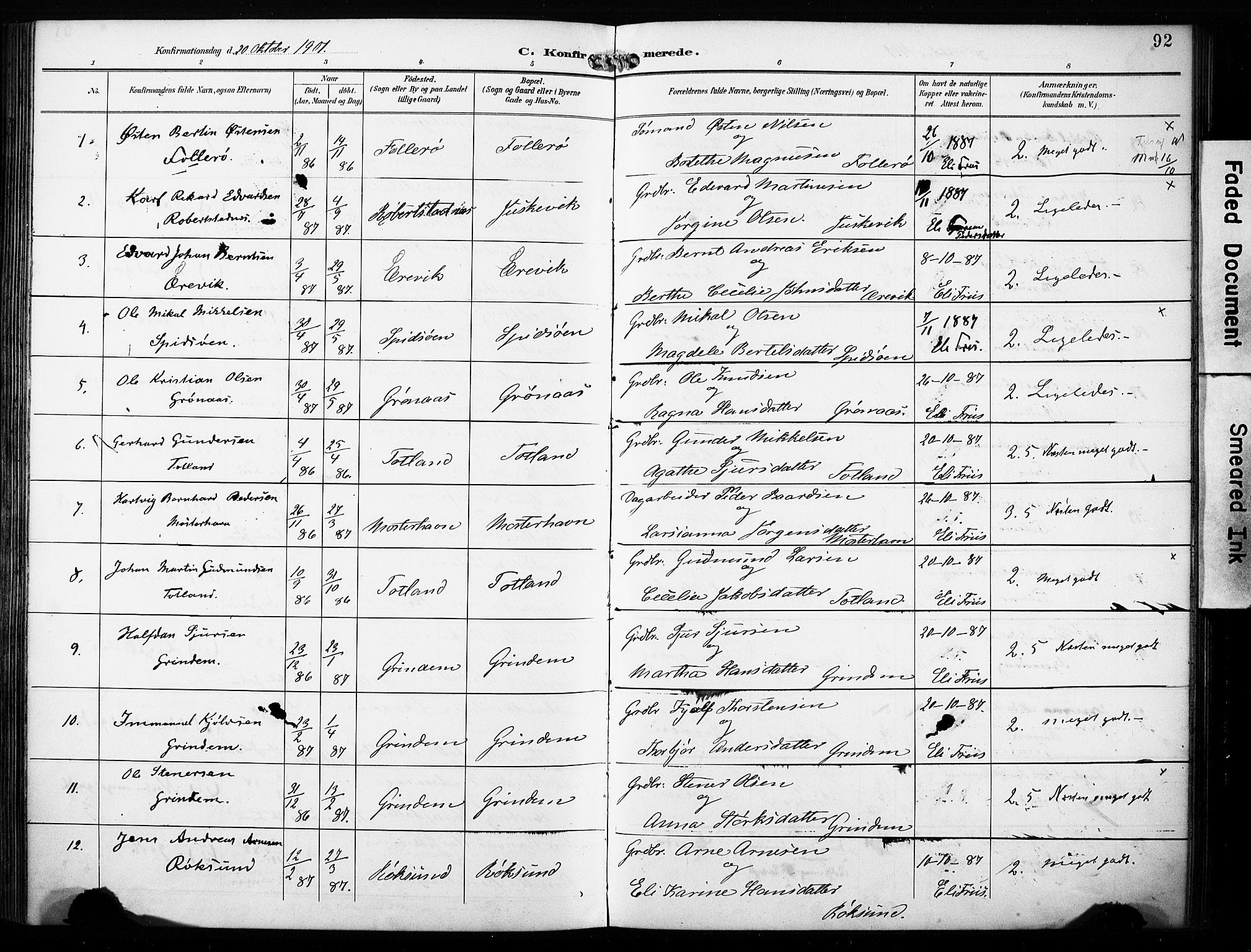 Finnås sokneprestembete, SAB/A-99925/H/Ha/Haa/Haab/L0002: Parish register (official) no. B 2, 1895-1906, p. 92